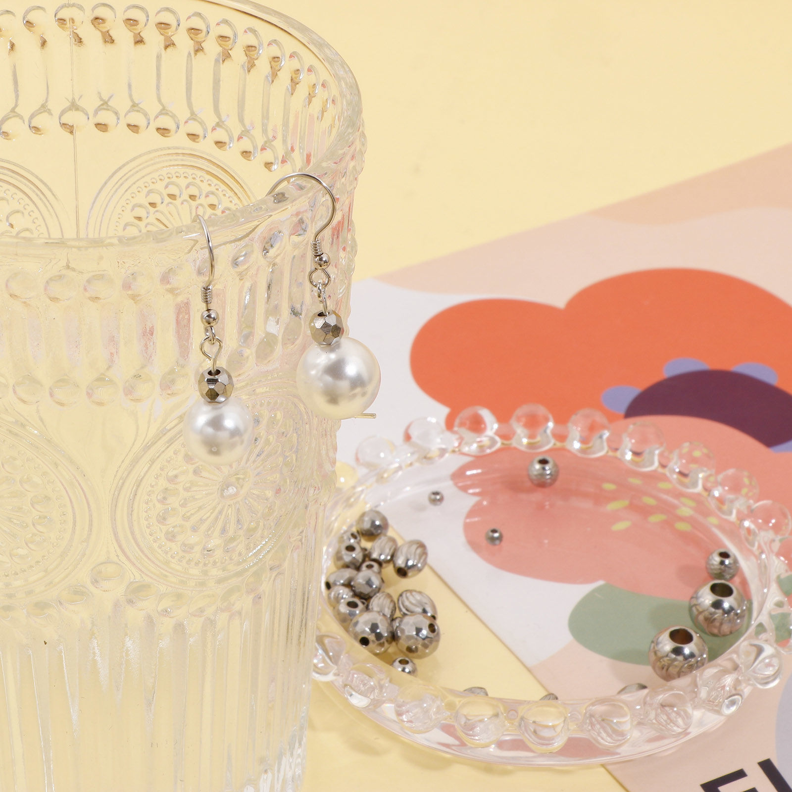 Picture of Eco-friendly 304 Stainless Steel Beads For DIY Jewelry Making Silver Tone Texture