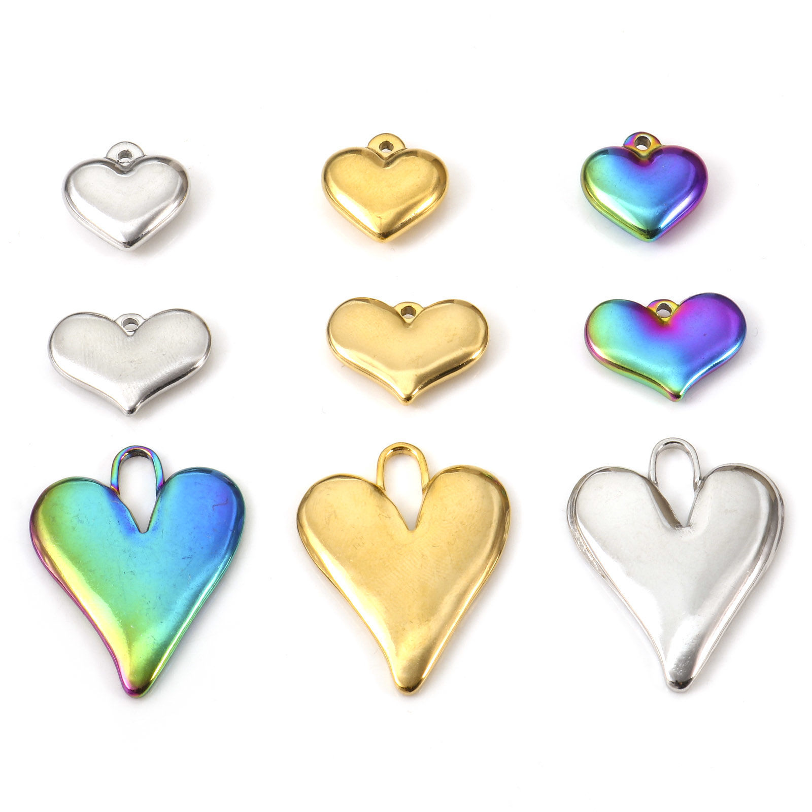 Picture of Eco-friendly Vacuum Plating 304 Stainless Steel Valentine's Day Pendants Multicolor Heart