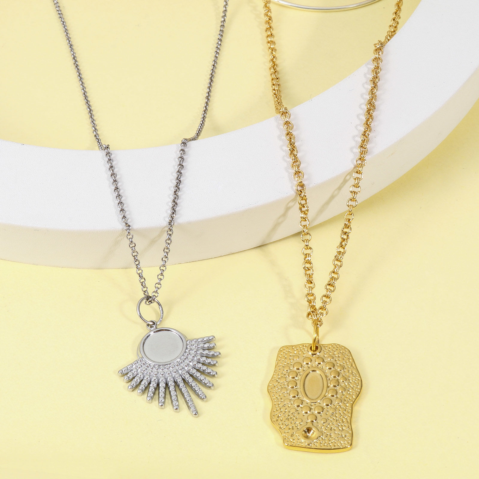 Picture of Eco-friendly Vacuum Plating 304 Stainless Steel Charms Multicolor Geometric