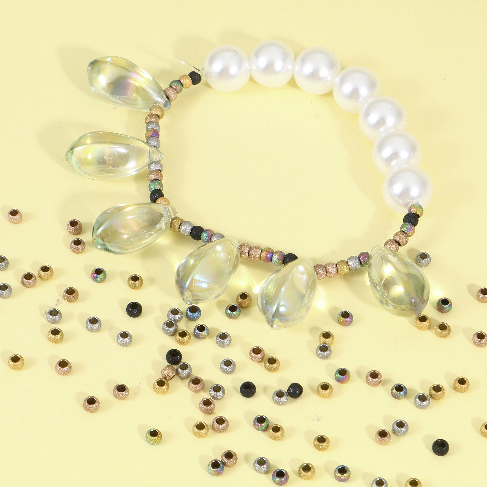 Bild von Umweltfreundlich 201 Edelstahl Perlen für die DIY-Schmuckherstellung Rund Bunt Sternenstaub 3mm D., 10 Stück