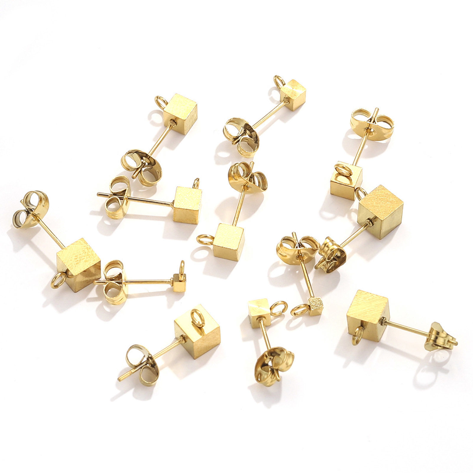 Picture of Eco-friendly 304 Stainless Steel Mother's Day Earring Accessories Cube Multicolor With Loop