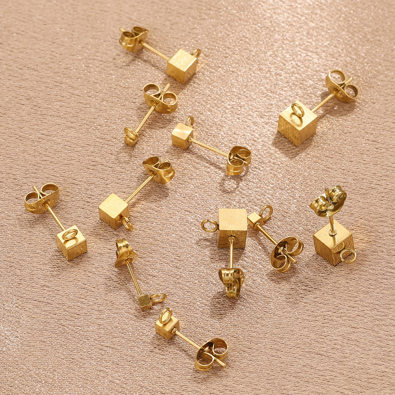 Picture of Eco-friendly 304 Stainless Steel Mother's Day Earring Accessories Cube Multicolor With Loop