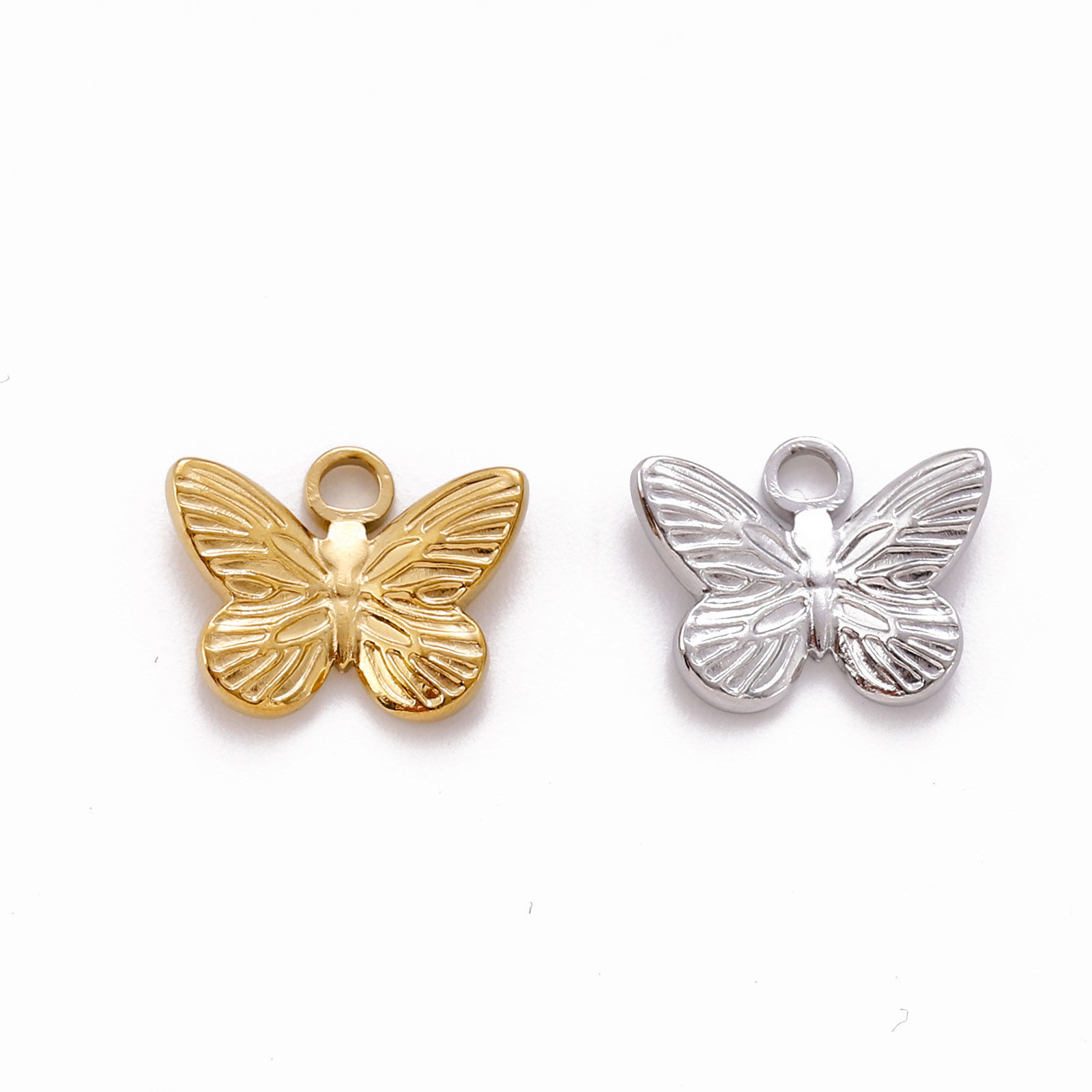Picture of Eco-friendly 304 Stainless Steel Insect Charms Multicolor Butterfly Animal 15mm x 12mm