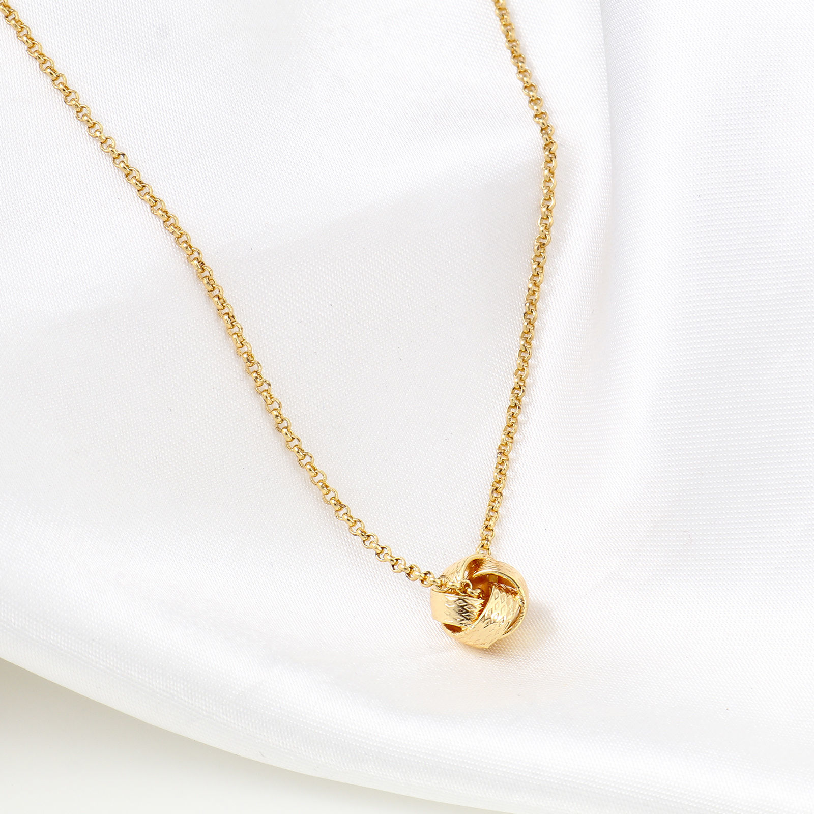 Picture of Brass Beads For DIY Jewelry Making Real Gold Plated Ball Of Yarn Hollow About 9mm x 9mm