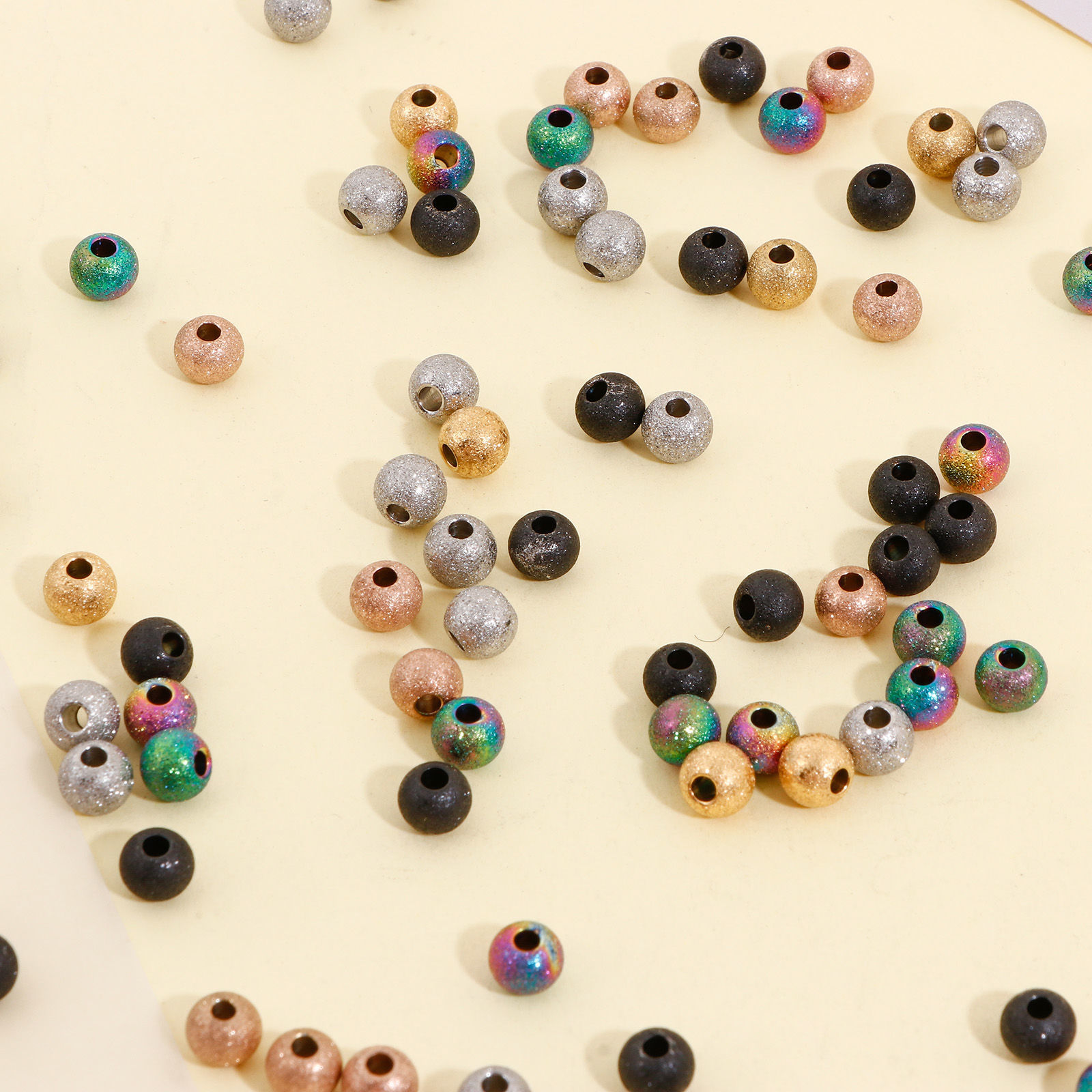 Bild von Umweltfreundliche Vakuumbeschichtung 304 Edelstahl Perlen für die DIY-Schmuckherstellung Rund Bunt Sternenstaub 6mm D., 10 Stück