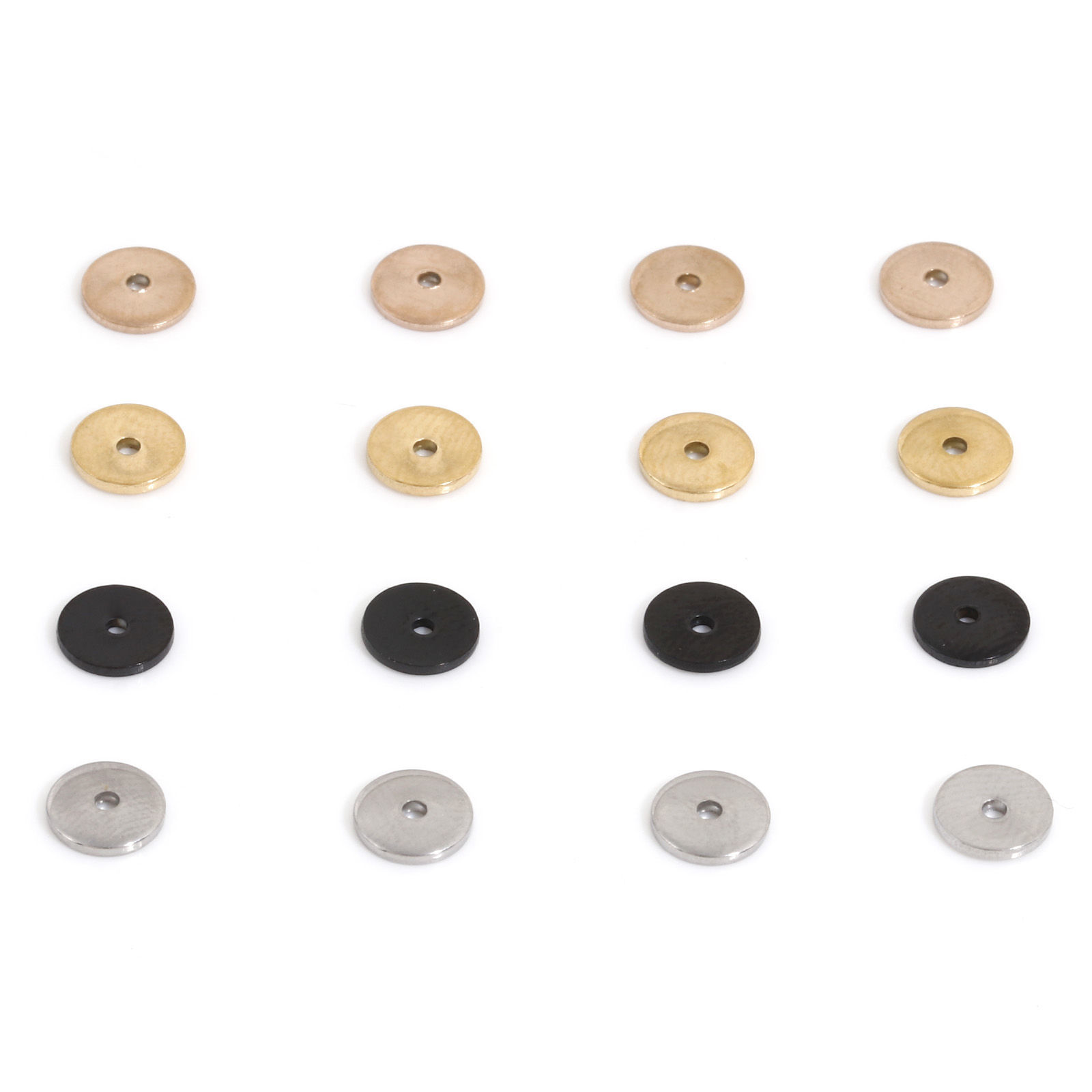 Immagine di Placcatura Sottovuoto Ecologica 304 Acciaio Inossidabile Perline Distanziatrici per Gioielli Fai-da-te che Fanno Risultati Tondo Multicolore 6mm Dia., 10 Pz