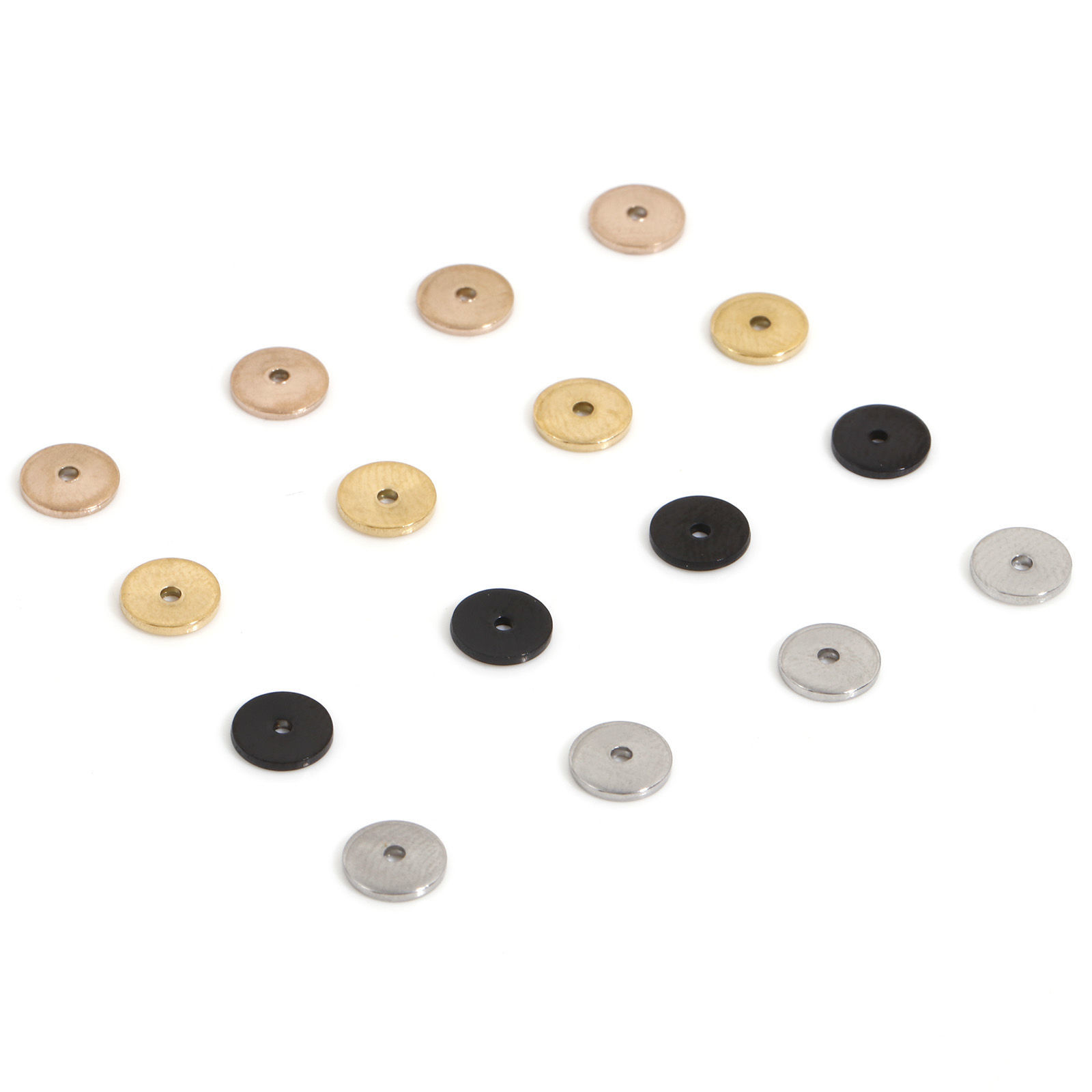 Immagine di Placcatura Sottovuoto Ecologica 304 Acciaio Inossidabile Perline Distanziatrici per Gioielli Fai-da-te che Fanno Risultati Tondo Multicolore 6mm Dia., 10 Pz