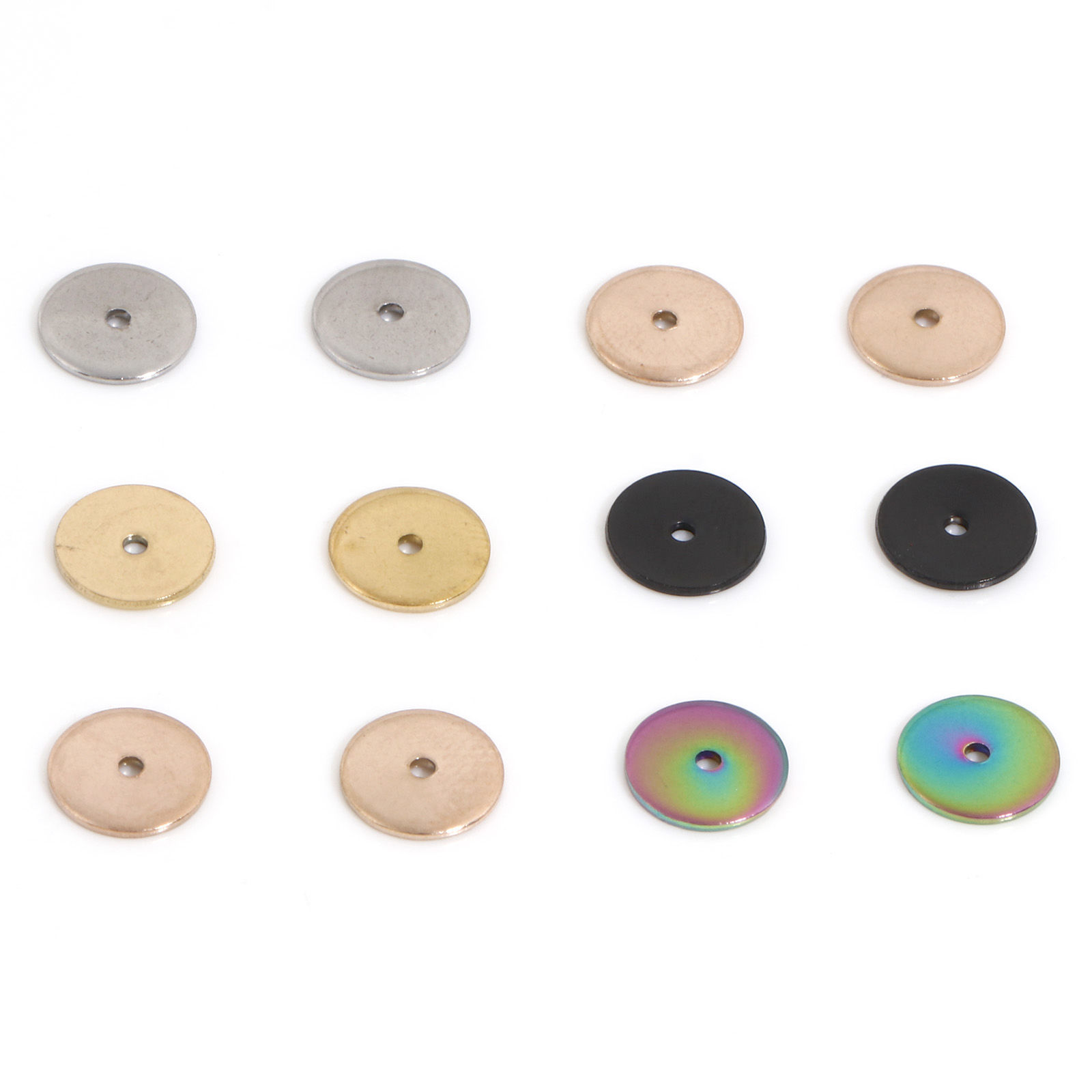 Picture of Eco-friendly Vacuum Plating 304 Stainless Steel Spacer Beads For DIY Bracelet Jewelry Making Findings Round Multicolor 8mm Dia.