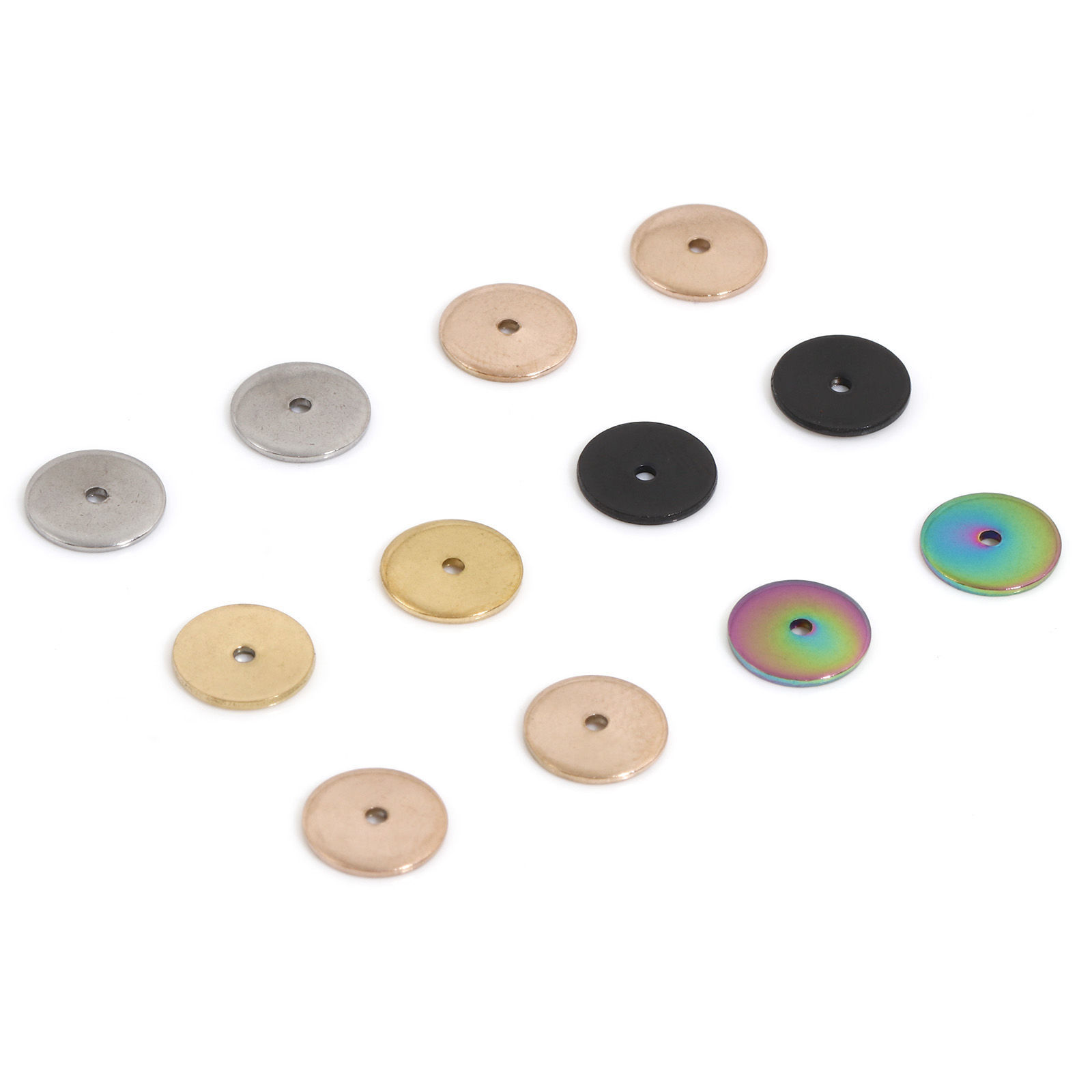 Picture of Eco-friendly Vacuum Plating 304 Stainless Steel Spacer Beads For DIY Bracelet Jewelry Making Findings Round Multicolor 8mm Dia.