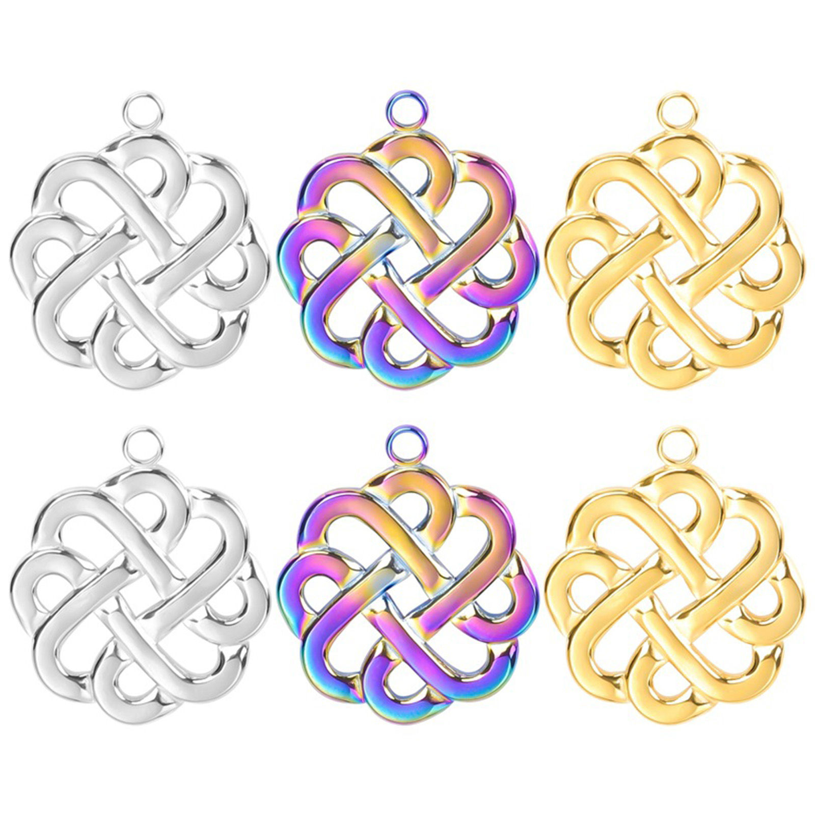 Picture of Eco-friendly 304 Stainless Steel Charms Multicolor Heart Cross