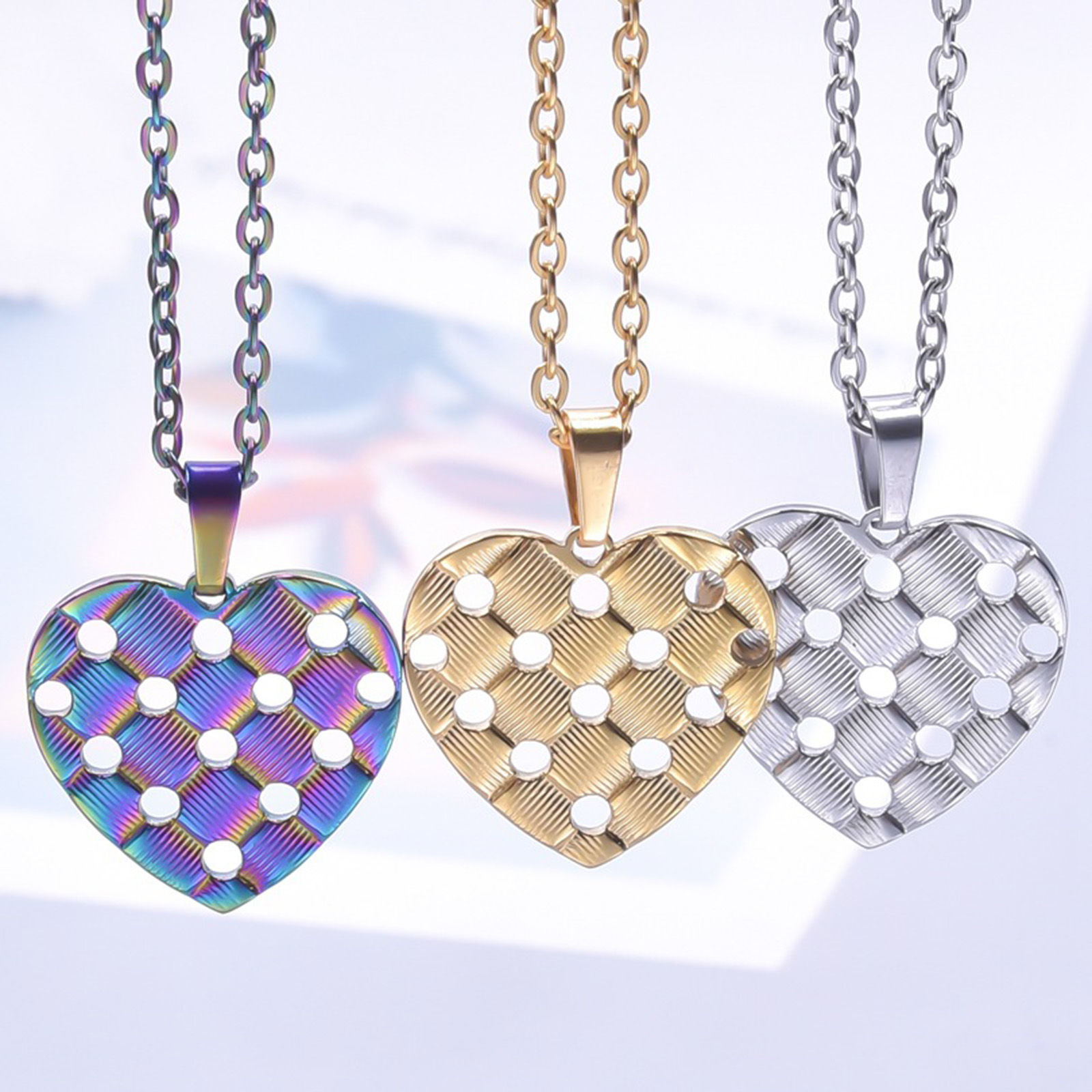 Picture of Eco-friendly 304 Stainless Steel Charms Multicolor Heart Cross