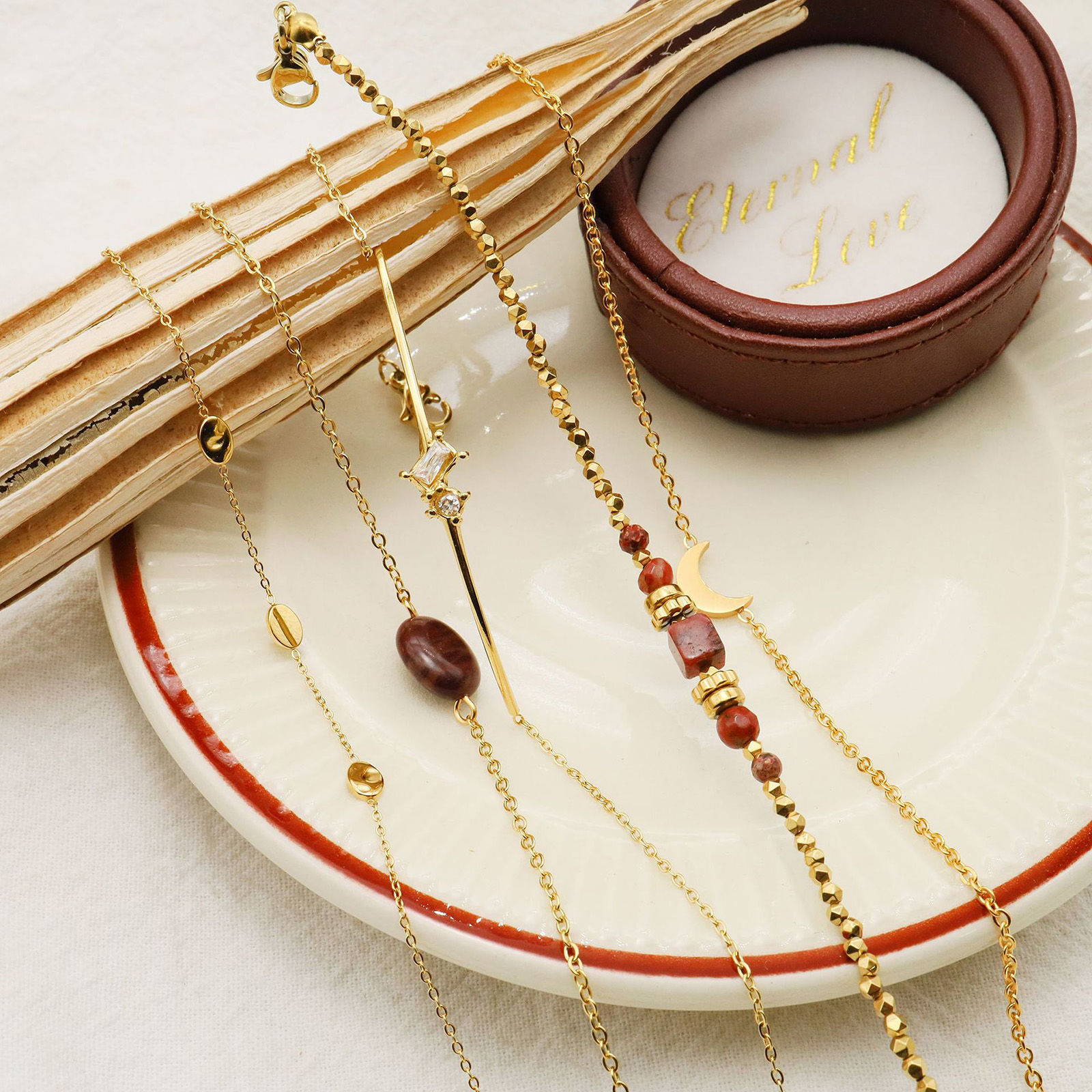 Picture of Eco-friendly Vacuum Plating 304 Stainless Steel Ins Style Link Cable Chain Bracelets 18K Gold Plated 16cm(6 2/8") long