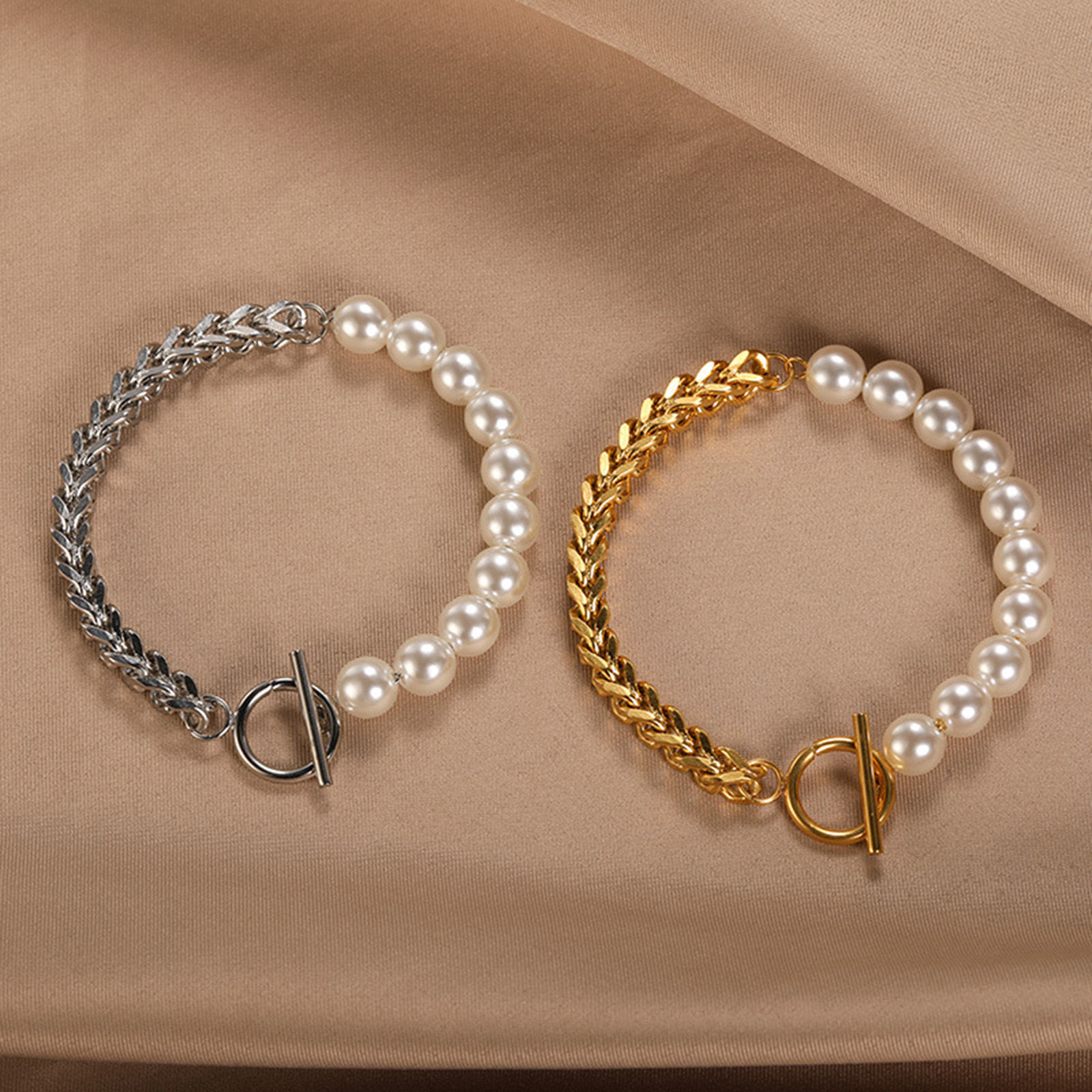 Picture of Eco-friendly 304 Stainless Steel Splicing Foxtail Chain Bracelets 17cm(6 6/8") long
