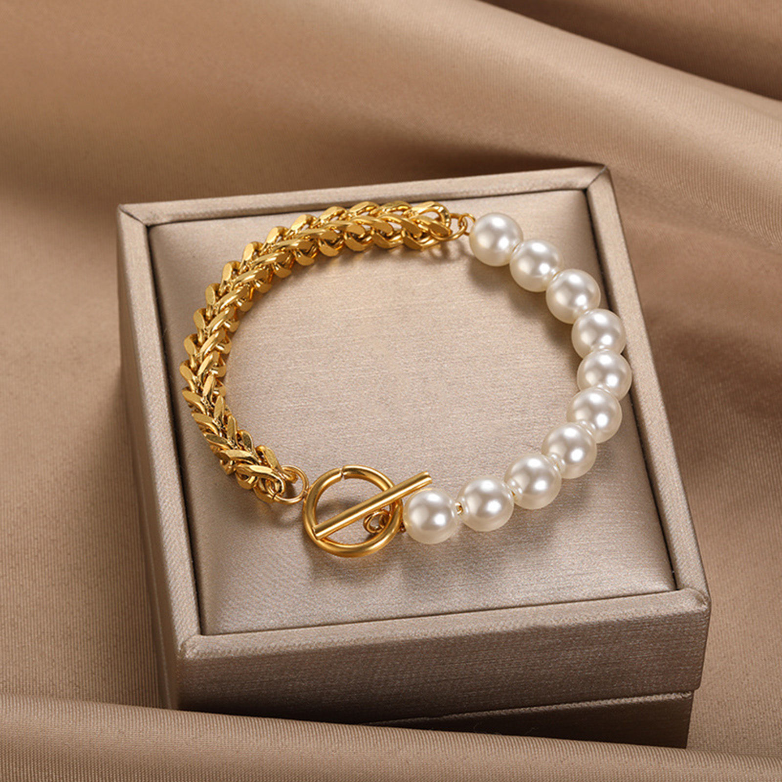 Picture of Eco-friendly 304 Stainless Steel Splicing Foxtail Chain Bracelets 17cm(6 6/8") long