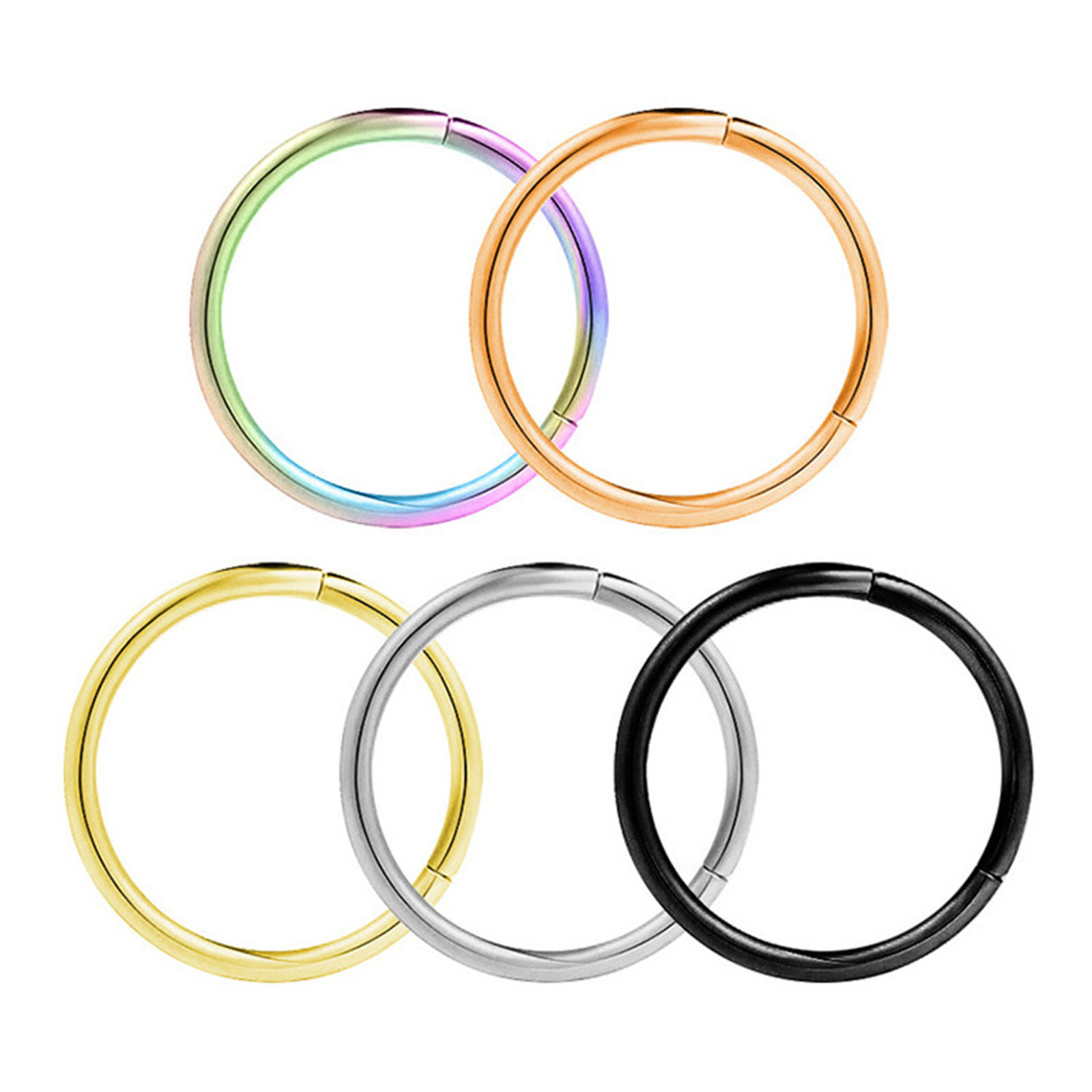 Picture of 316 Stainless Steel Nose Ring Hoops Body Piercing Jewelry Round