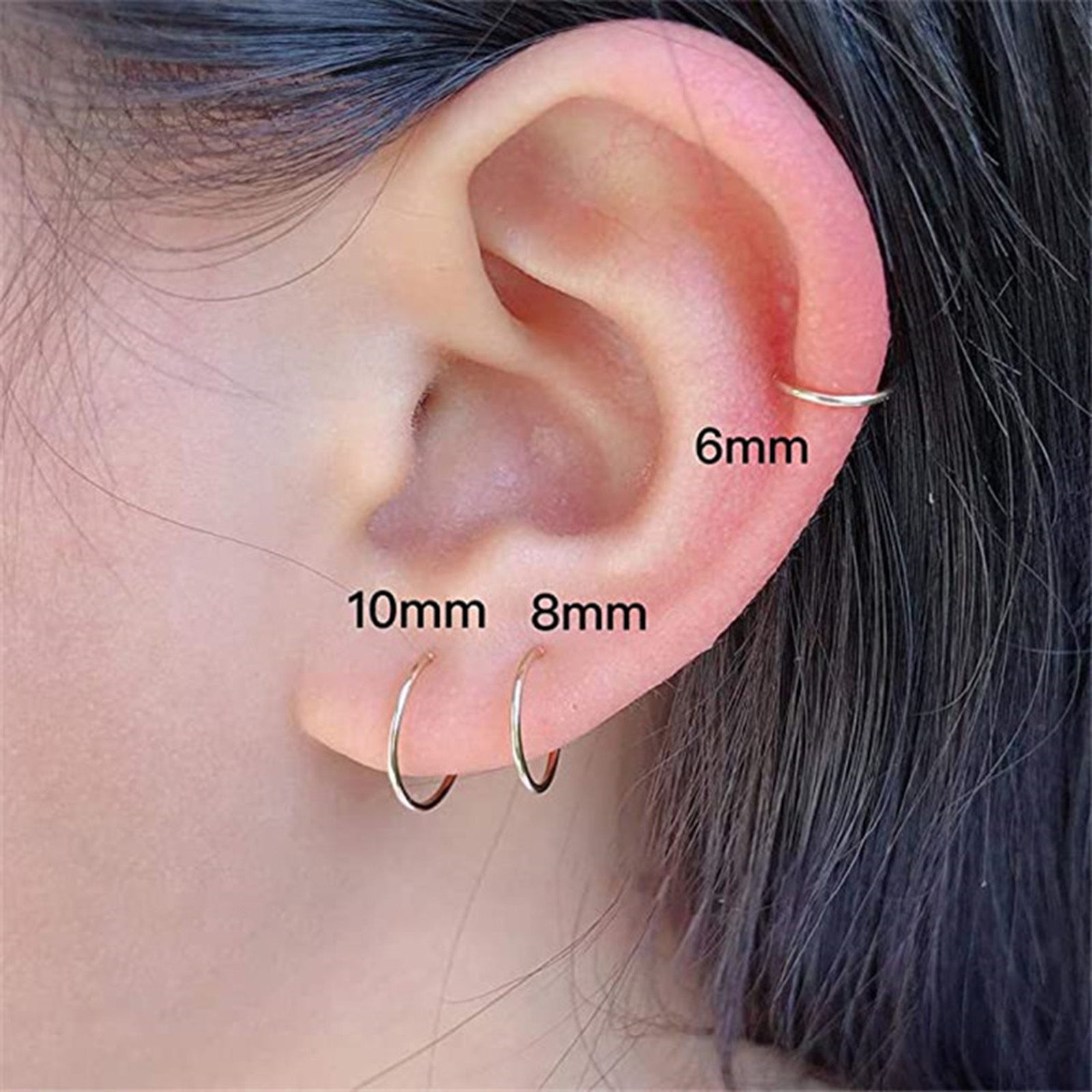 Picture of 316 Stainless Steel Nose Ring Hoops Body Piercing Jewelry Round