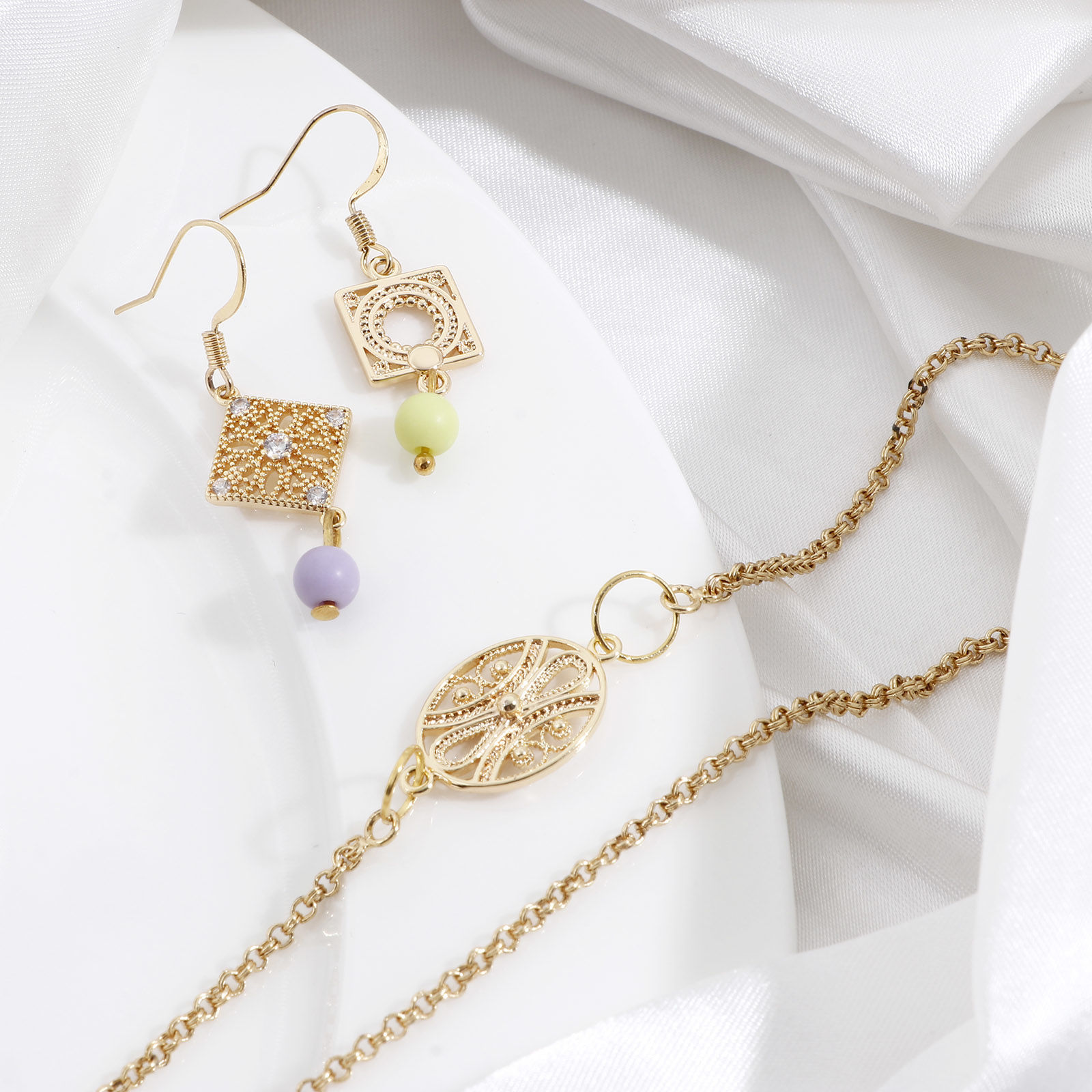 Picture of Brass Connectors Charms Pendants Filigree 18K Real Gold Plated