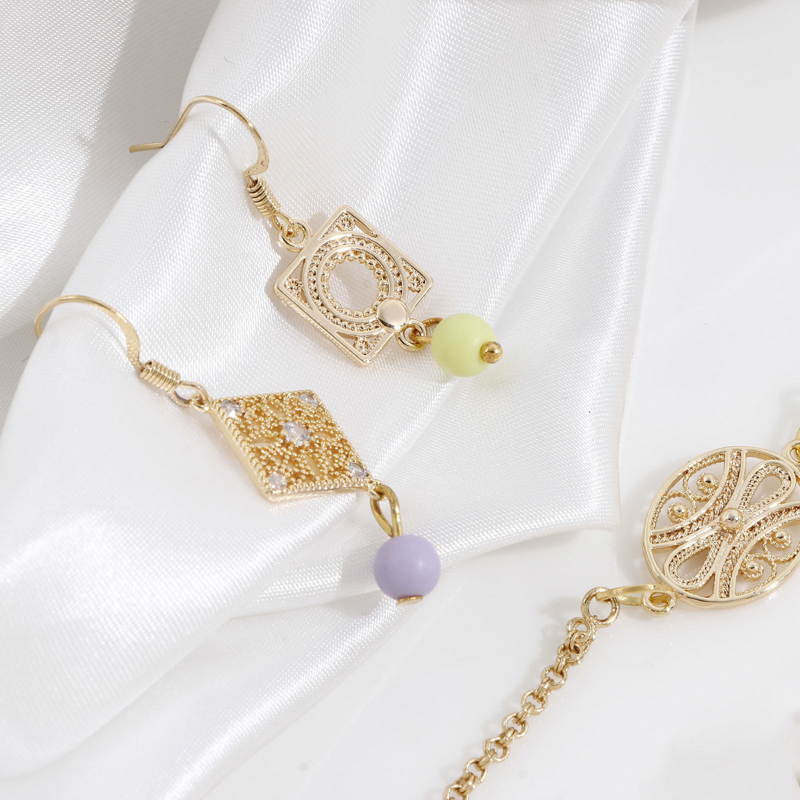 Picture of Brass Connectors Charms Pendants Filigree 18K Real Gold Plated