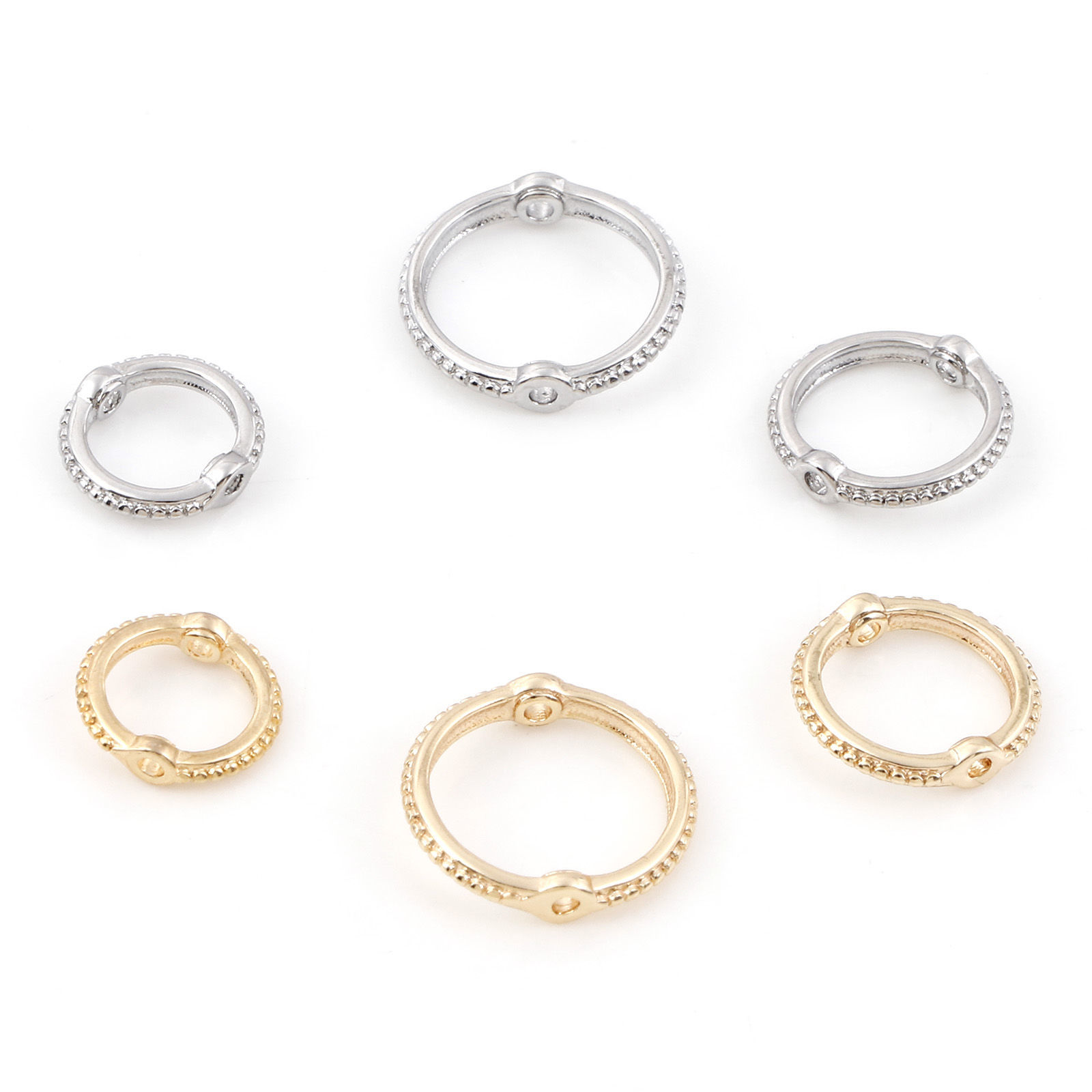 Picture of Brass Beads Frames Circle Ring Dot Real Gold Plated