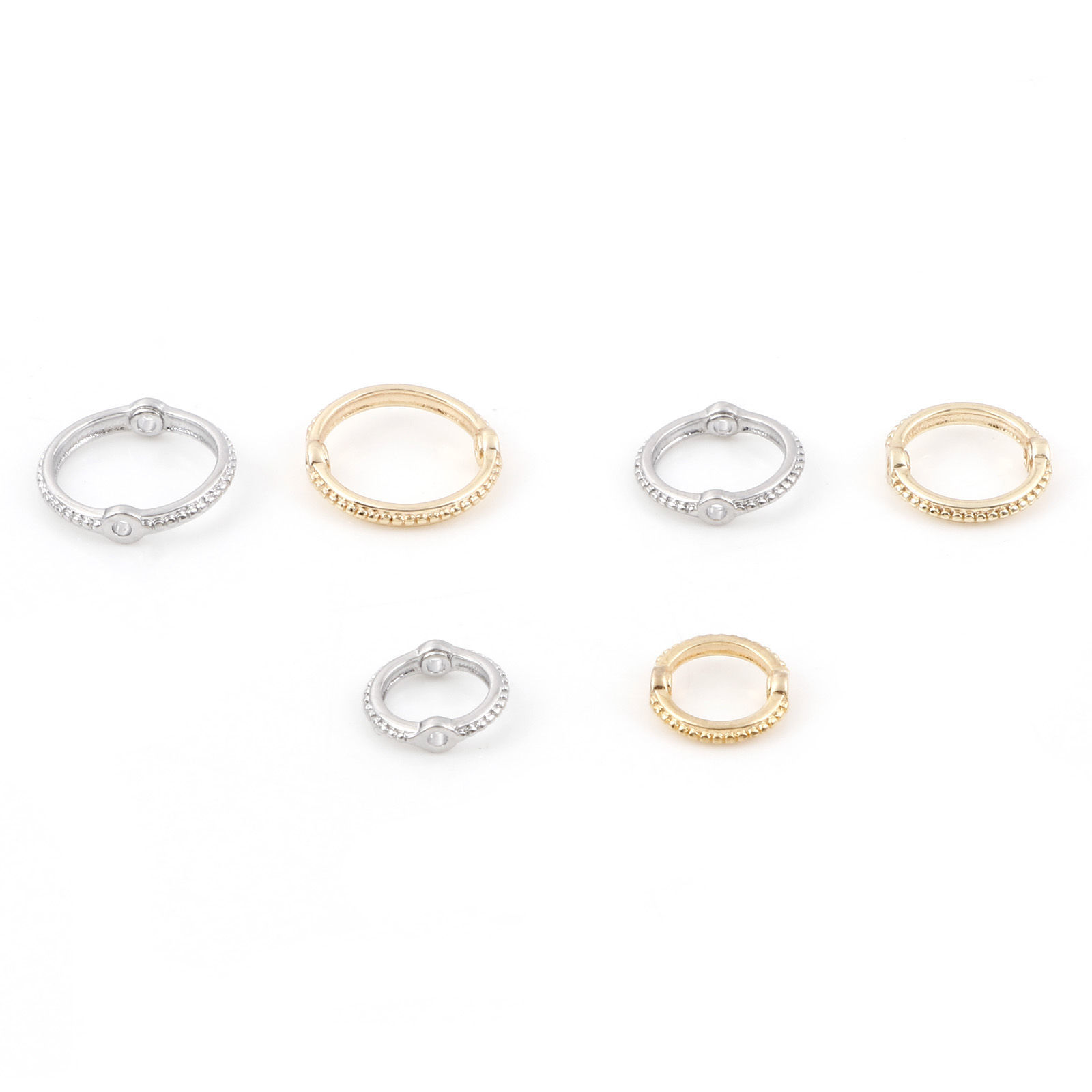 Picture of Brass Beads Frames Circle Ring Dot Real Gold Plated