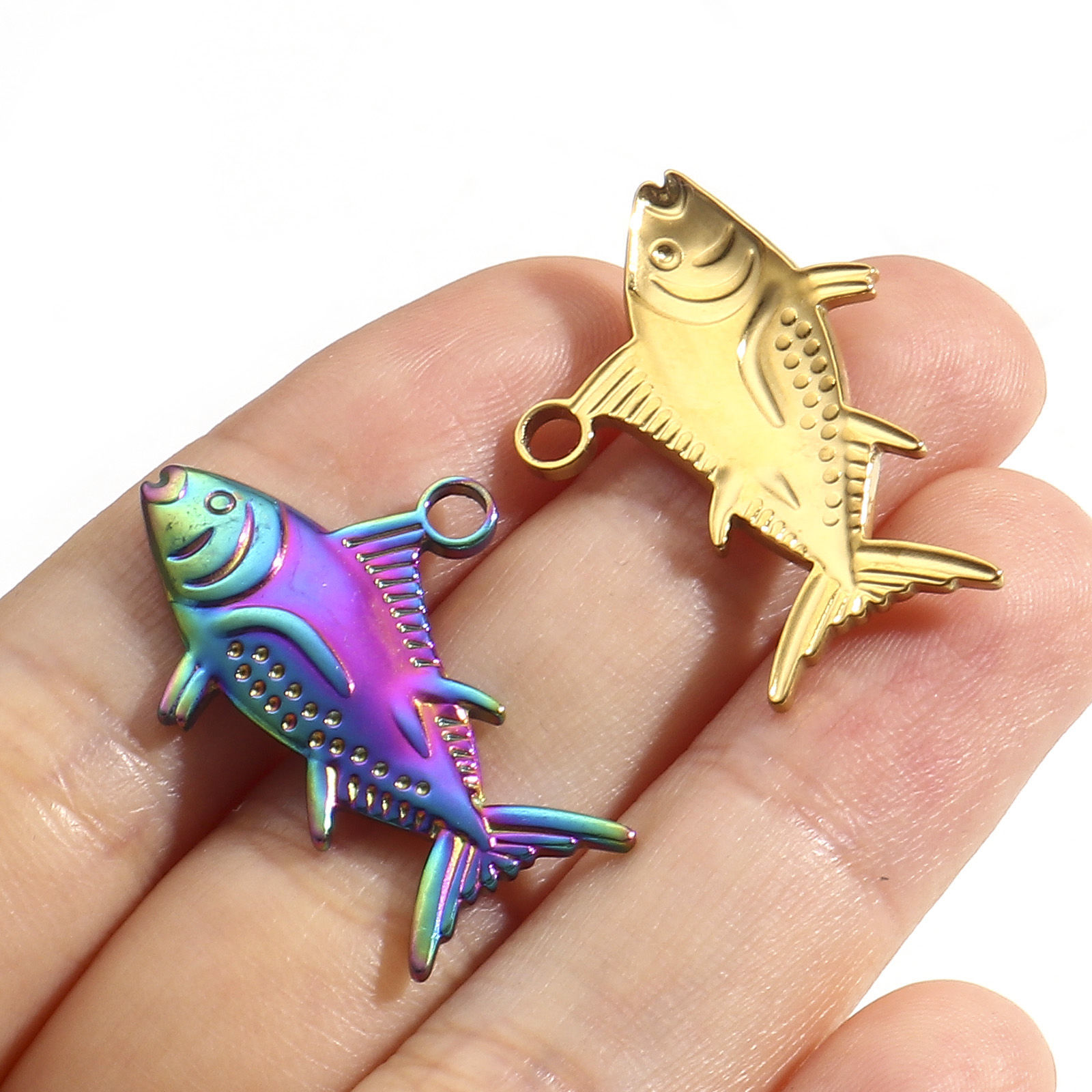 Picture of 304 Stainless Steel Charms Multicolor Fish Animal Seahorse