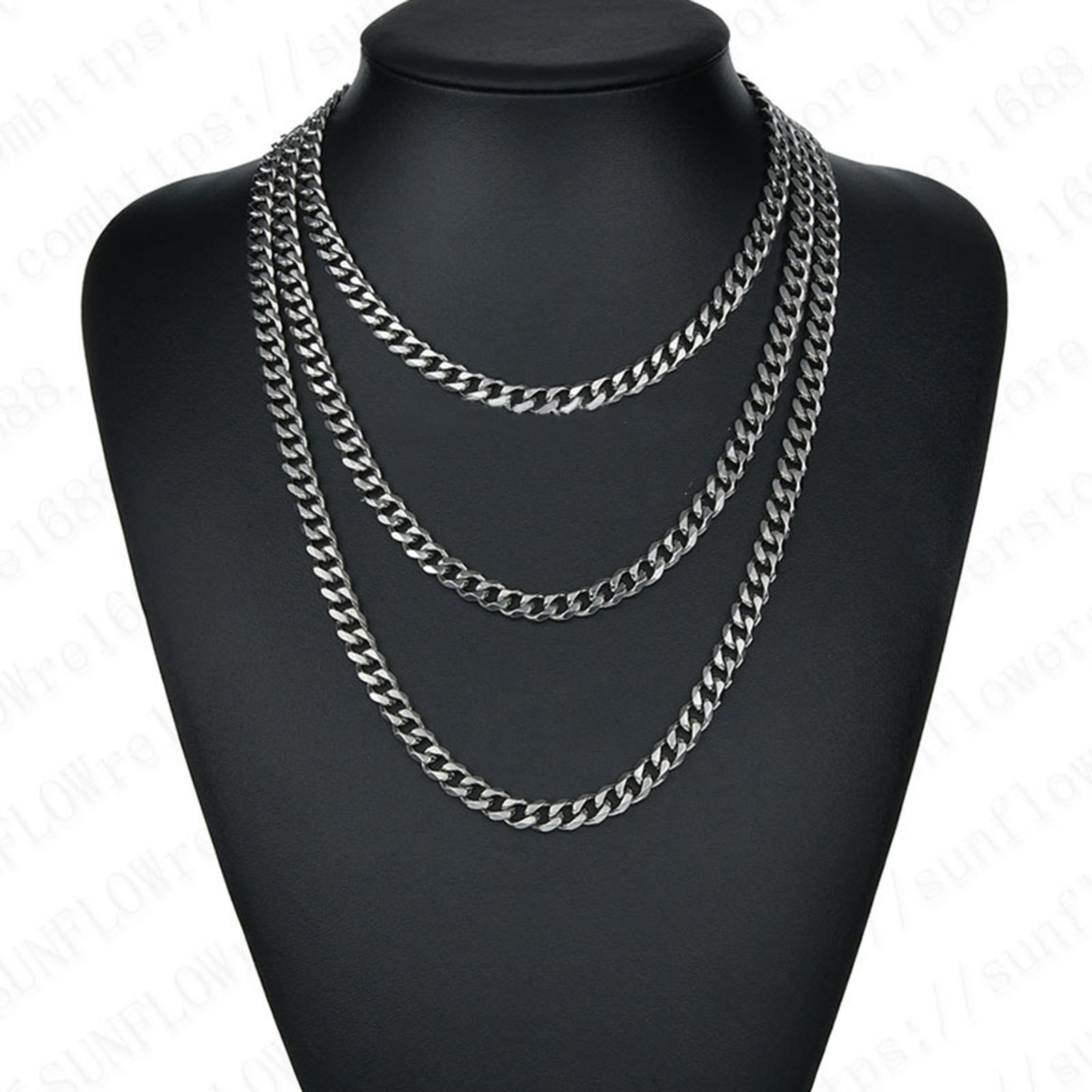 Imagen de 304 Acero Inoxidable Cadena de Eslabones Cubanos Collares 1 Unidad
