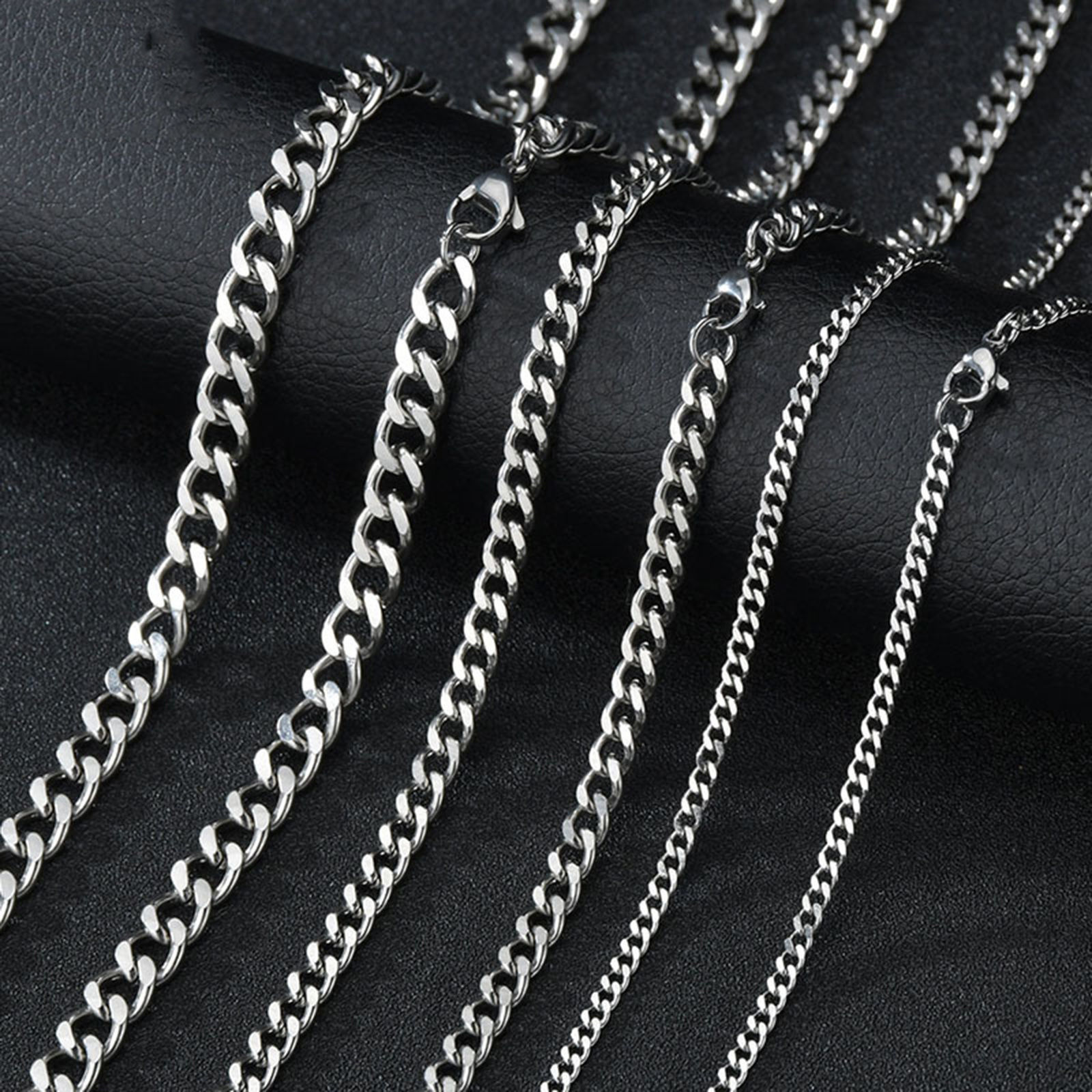 Image de Colliers en 304 Acier Inoxydable Chaîne à Maillons Cubains 1 Pièce