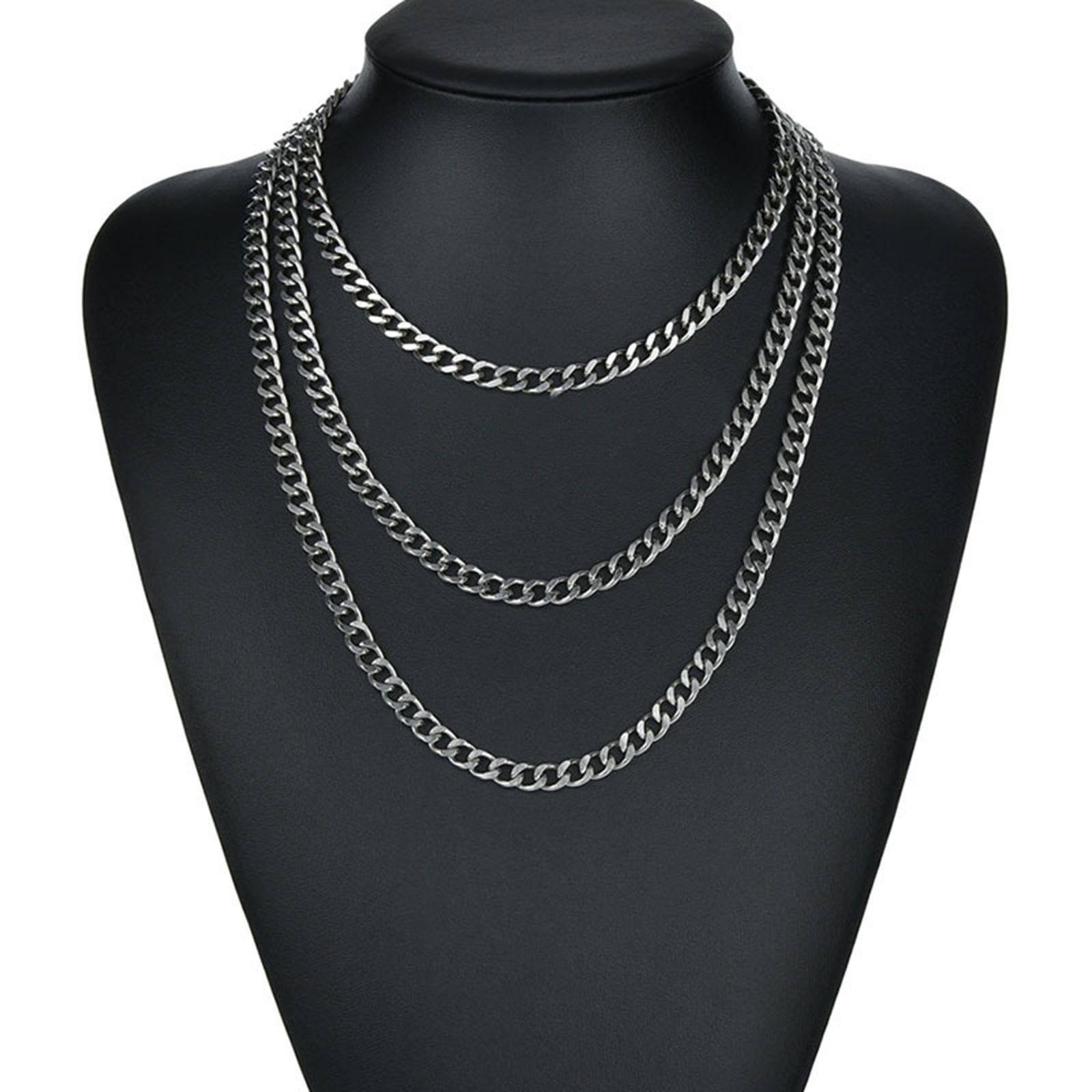 Image de Colliers en 304 Acier Inoxydable Chaîne à Maillons Cubains 1 Pièce