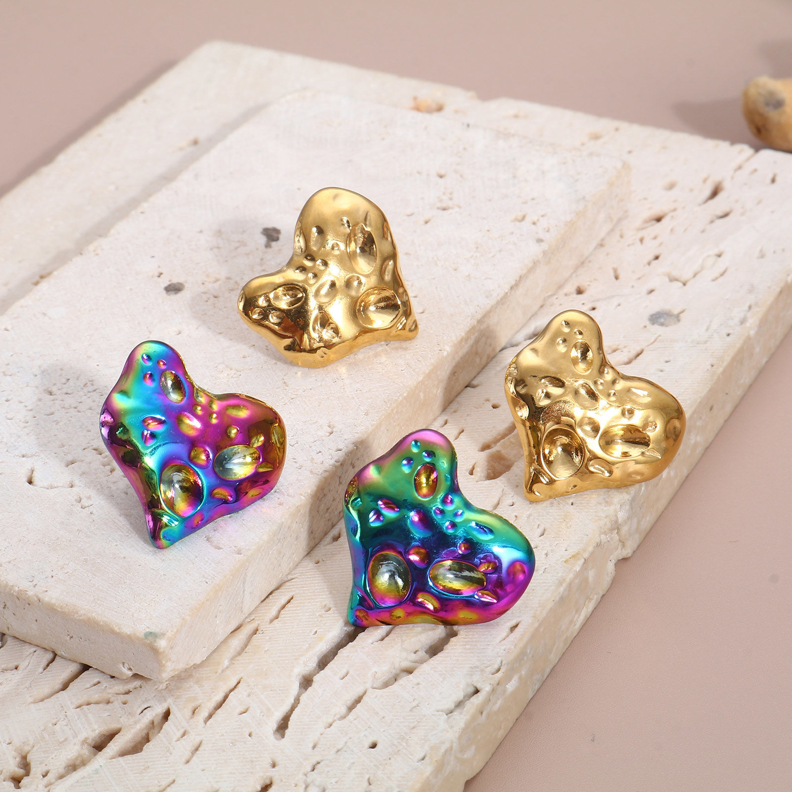 Bild von 304 Edelstahl Valentinstag Ohrring Ohrstecker Mit Stöpsel Drahtstärke: (21 gauge), 4 Stück