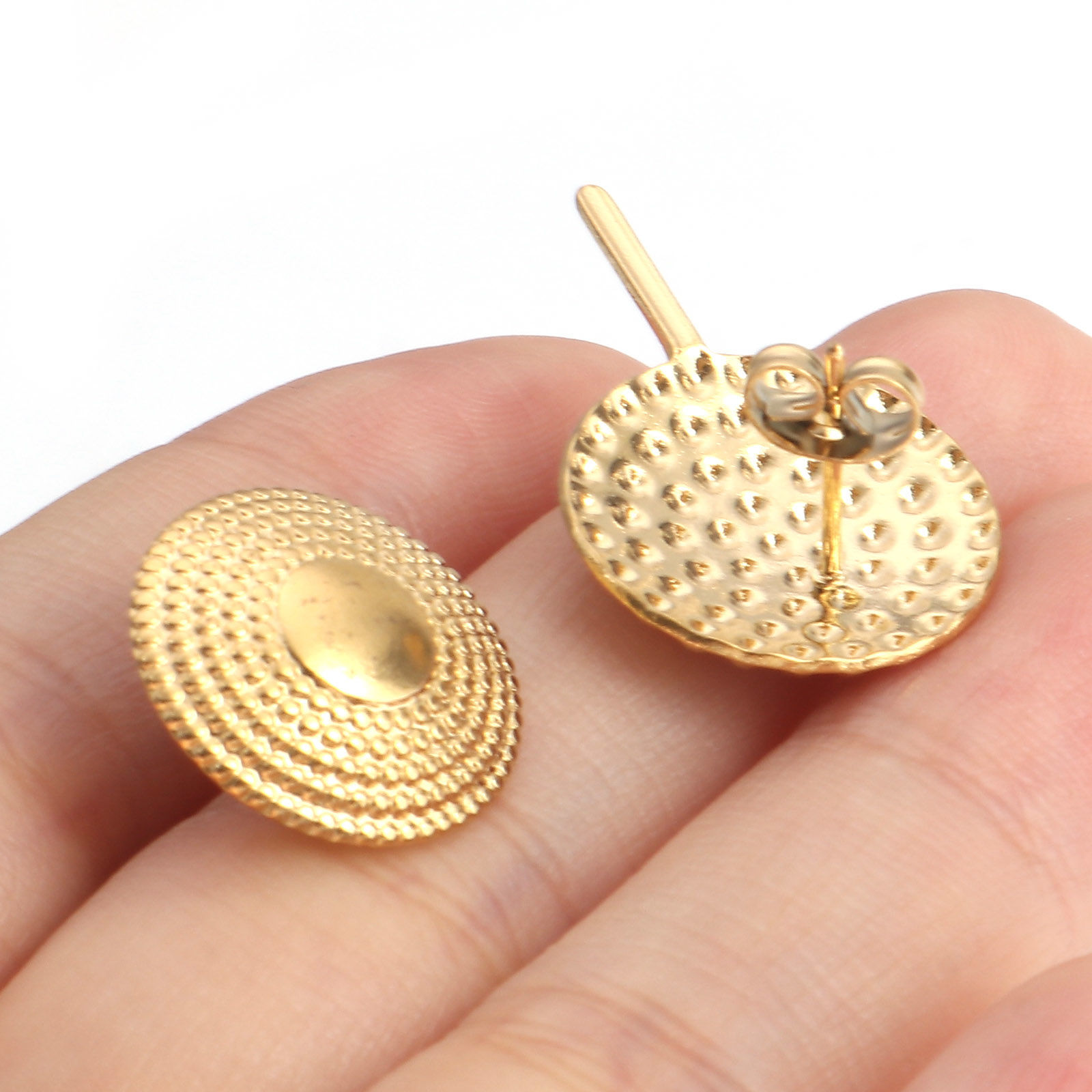 Bild von 304 Edelstahl Geometrie Serie Ohrring Ohrstecker Mit Stöpsel Drahtstärke: (21 gauge), 4 Stück