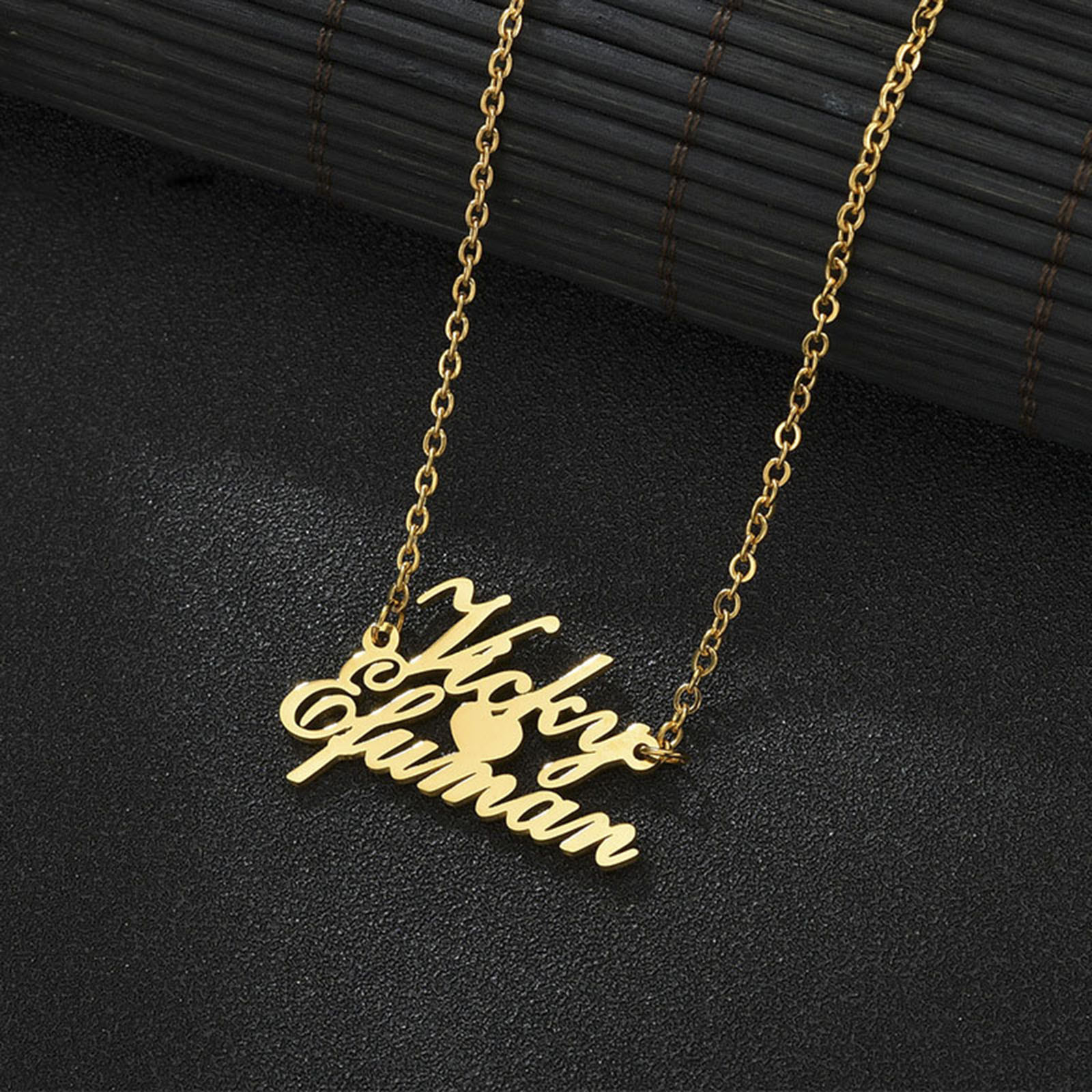 Bild von 1 Strang 304 Edelstahl Personalisierte Namenskette Personalisierter Buchstaben-Charm-Anhänger