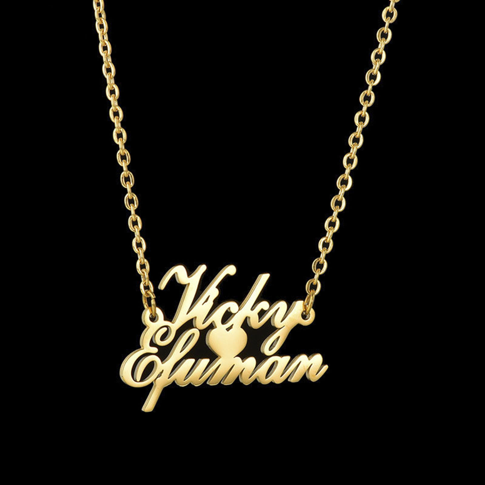 Bild von 1 Strang 304 Edelstahl Personalisierte Namenskette Personalisierter Buchstaben-Charm-Anhänger