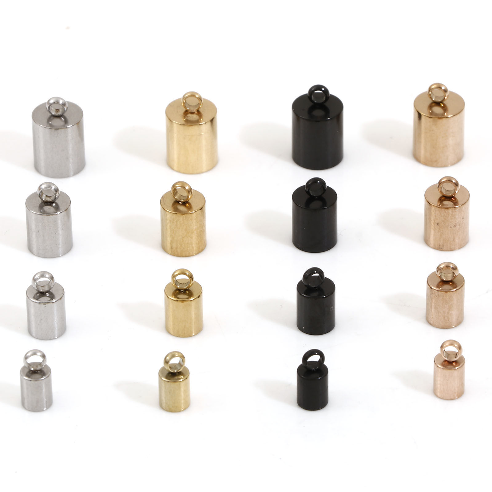 Image de Embouts pour Cordons en 304 Acier Inoxydable Colonne Multicolore 10 Pcs