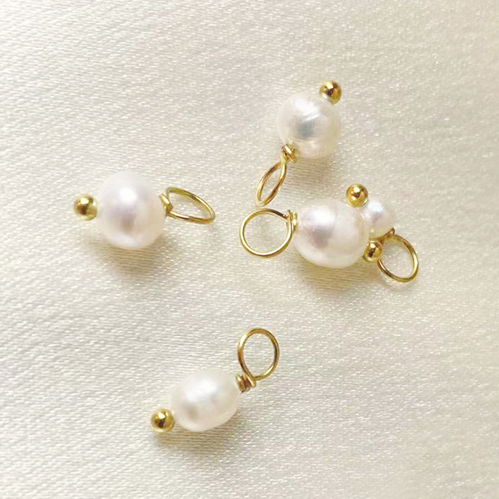 Image de Breloques en 316 Acier Inoxydable Baroque Irrégulier Coquillage Imitation Perle 3mm-5mm , 2 Pcs