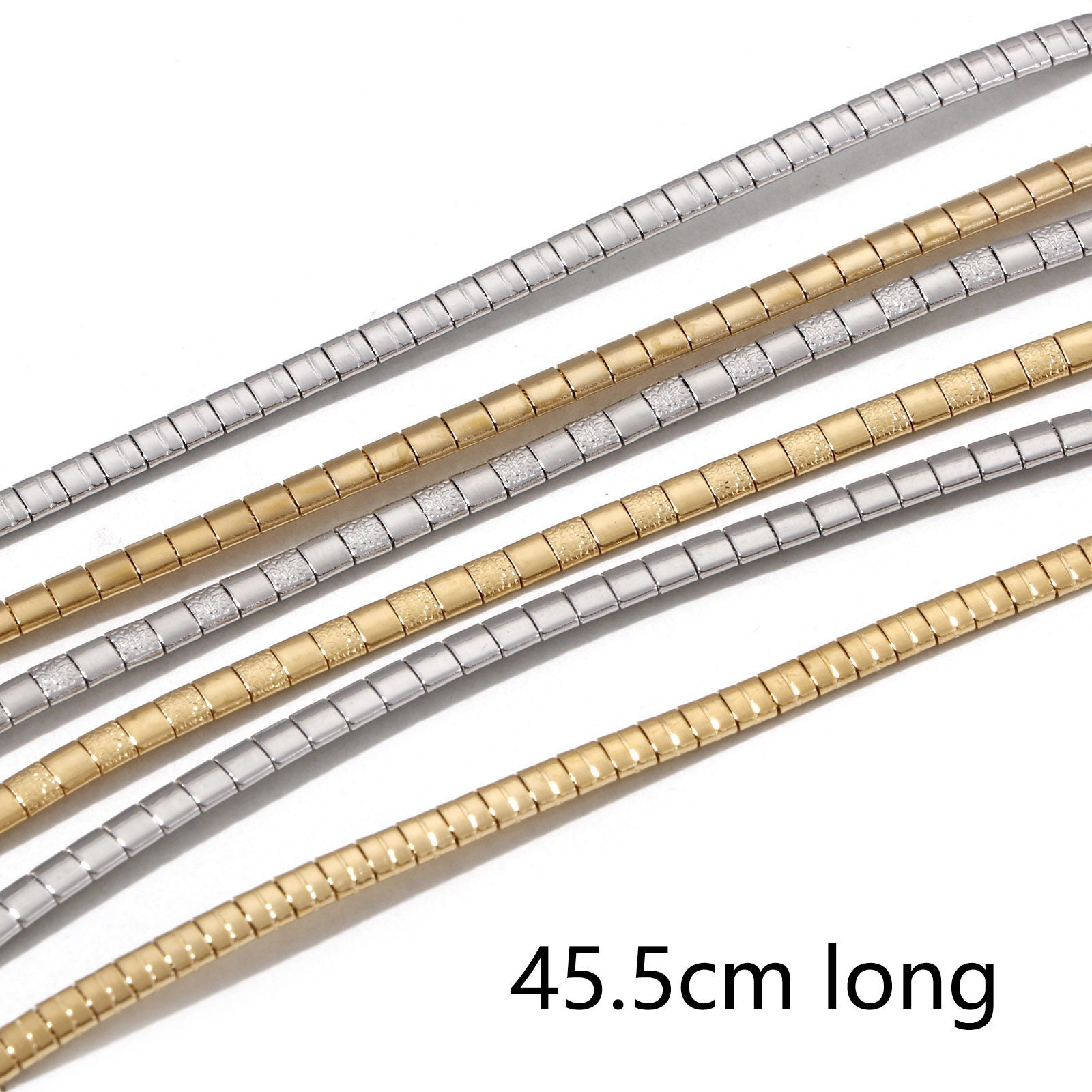 Picture of 304 Stainless Steel Omega Chain Collar Neck Ring Necklace 45.5cm(17 7/8") long