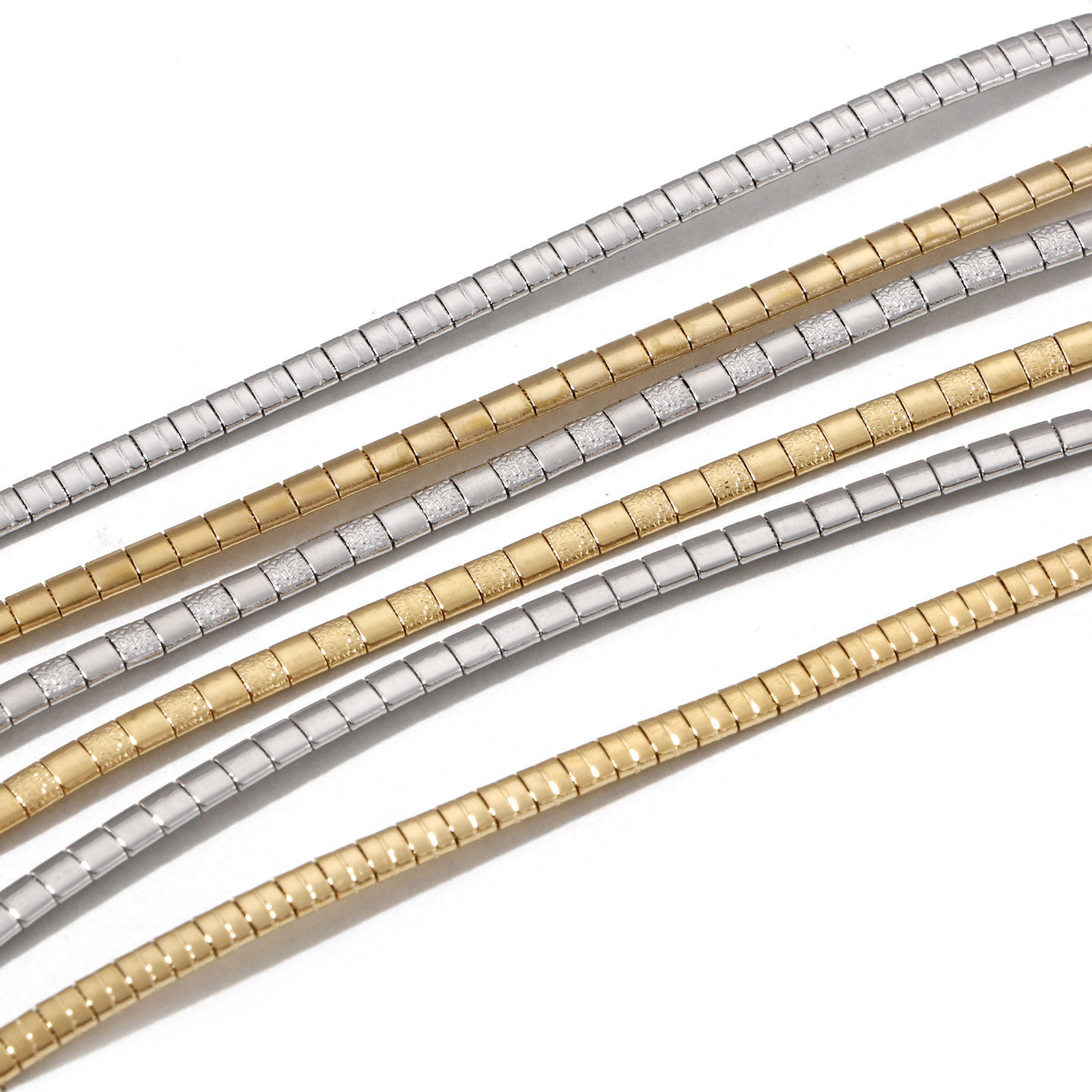 Picture of 304 Stainless Steel Omega Chain Collar Neck Ring Necklace 45.5cm(17 7/8") long