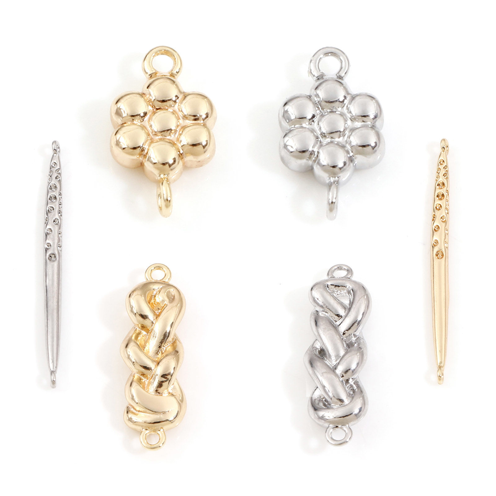 Immagine di Ottone Pendenti Charms Connettori Accessori Vero Oro Placcato 2 Pz