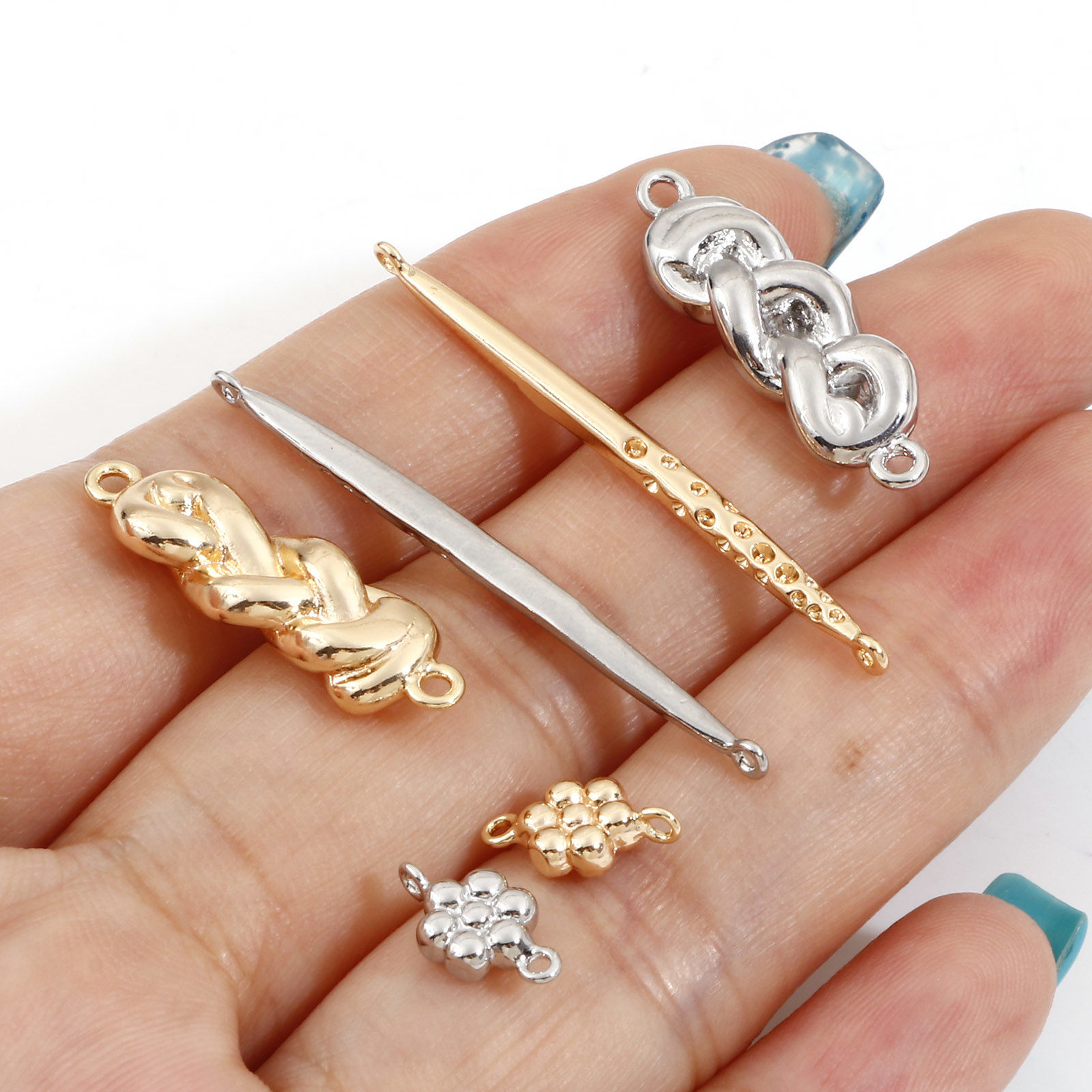 Immagine di Ottone Pendenti Charms Connettori Accessori Vero Oro Placcato 2 Pz