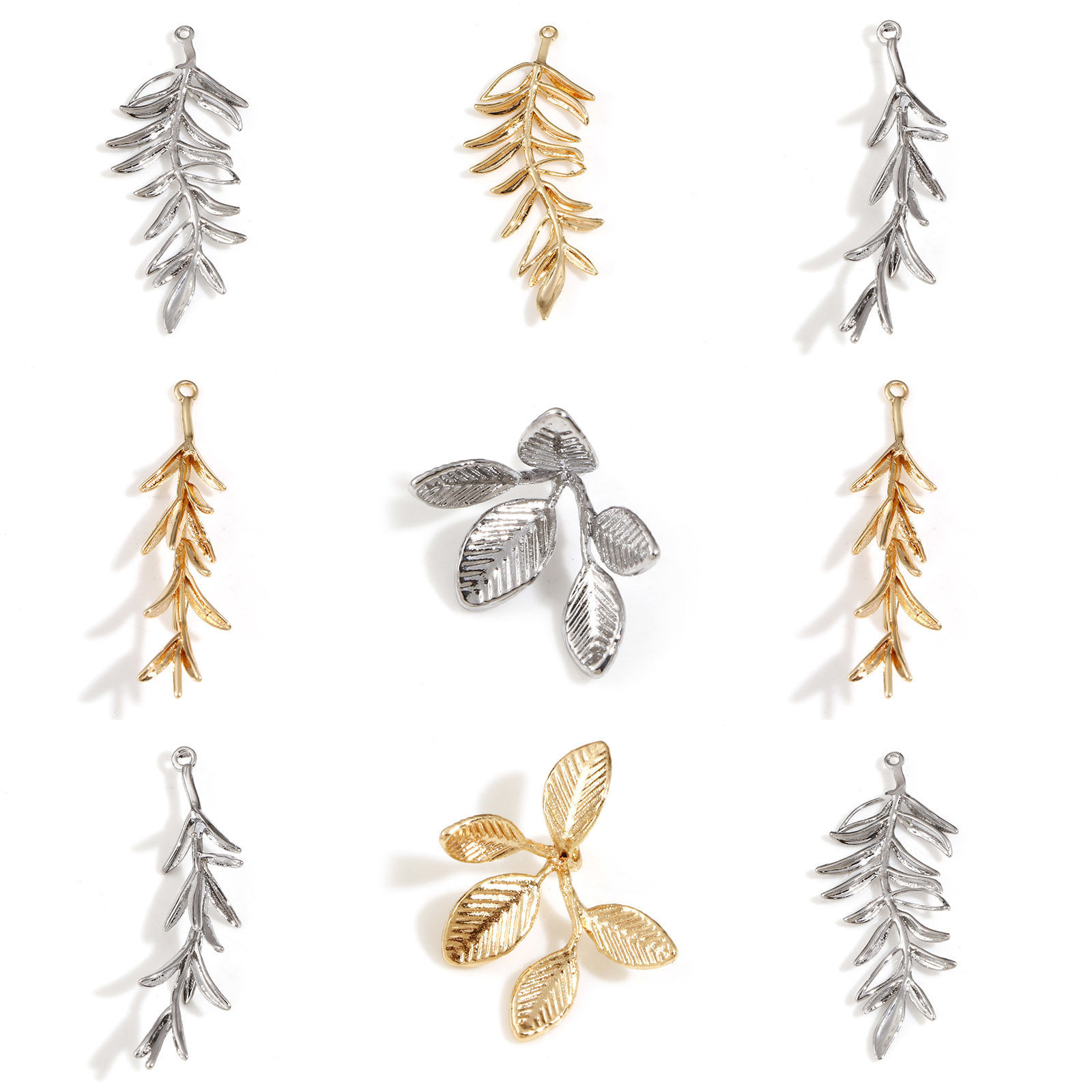 Picture of Brass Pendants Real Gold Plated Leaf 3D
