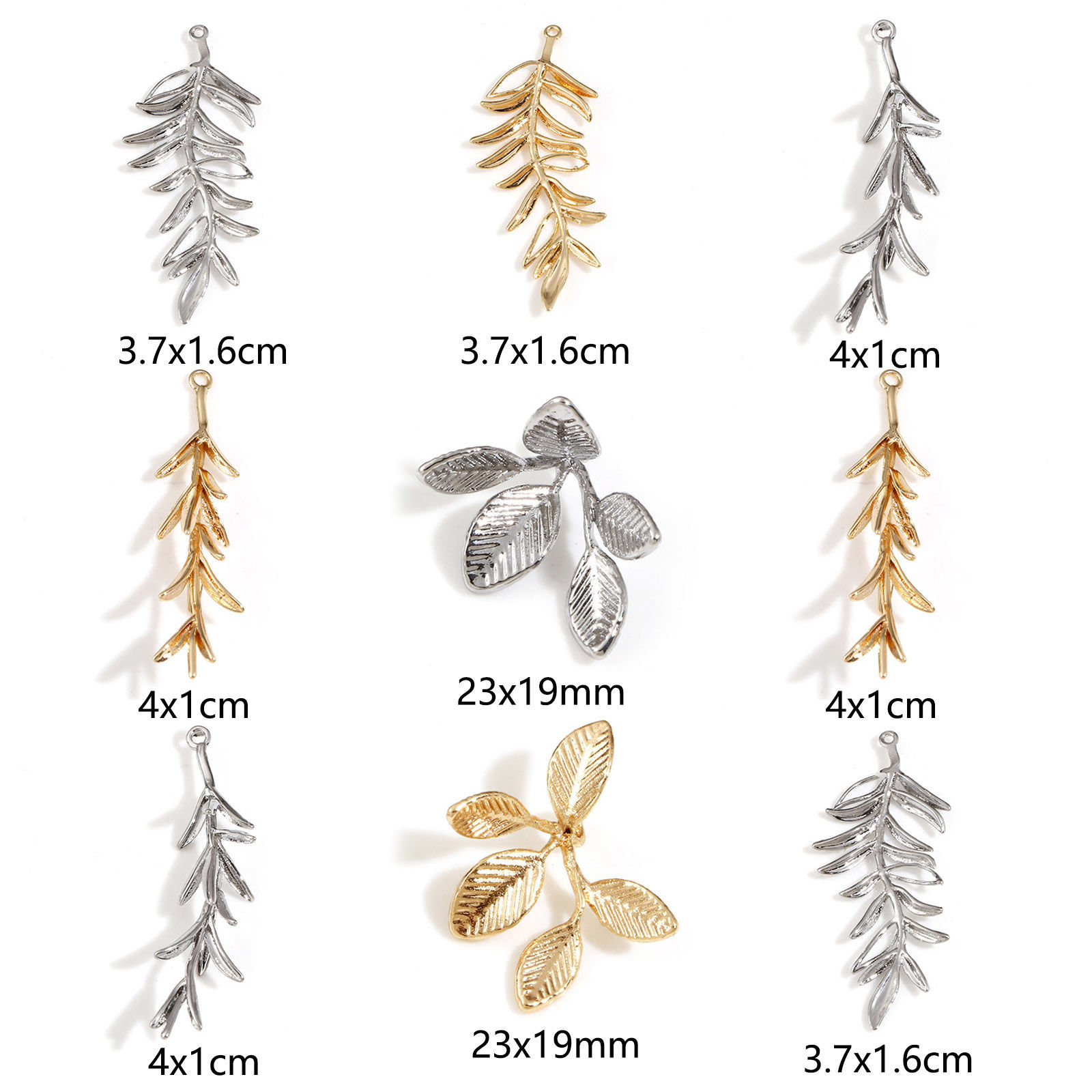 Picture of Brass Pendants Real Gold Plated Leaf 3D