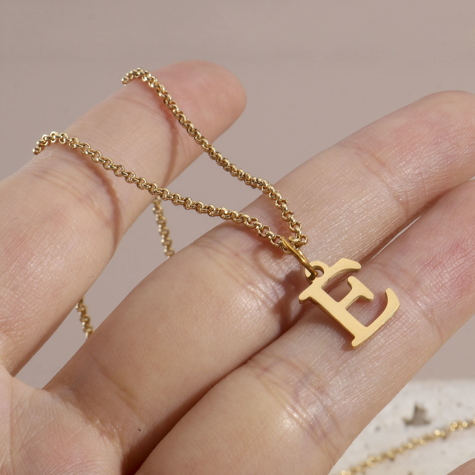 Immagine di 304 Acciaio Inossidabile Charms Lettera Oro Placcato Messaggio " A-Z " 3 Pz