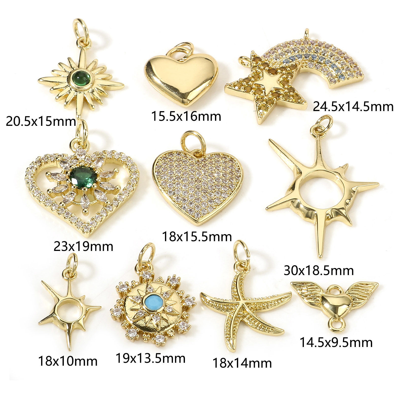 Picture of Brass Charms 18K Real Gold Plated