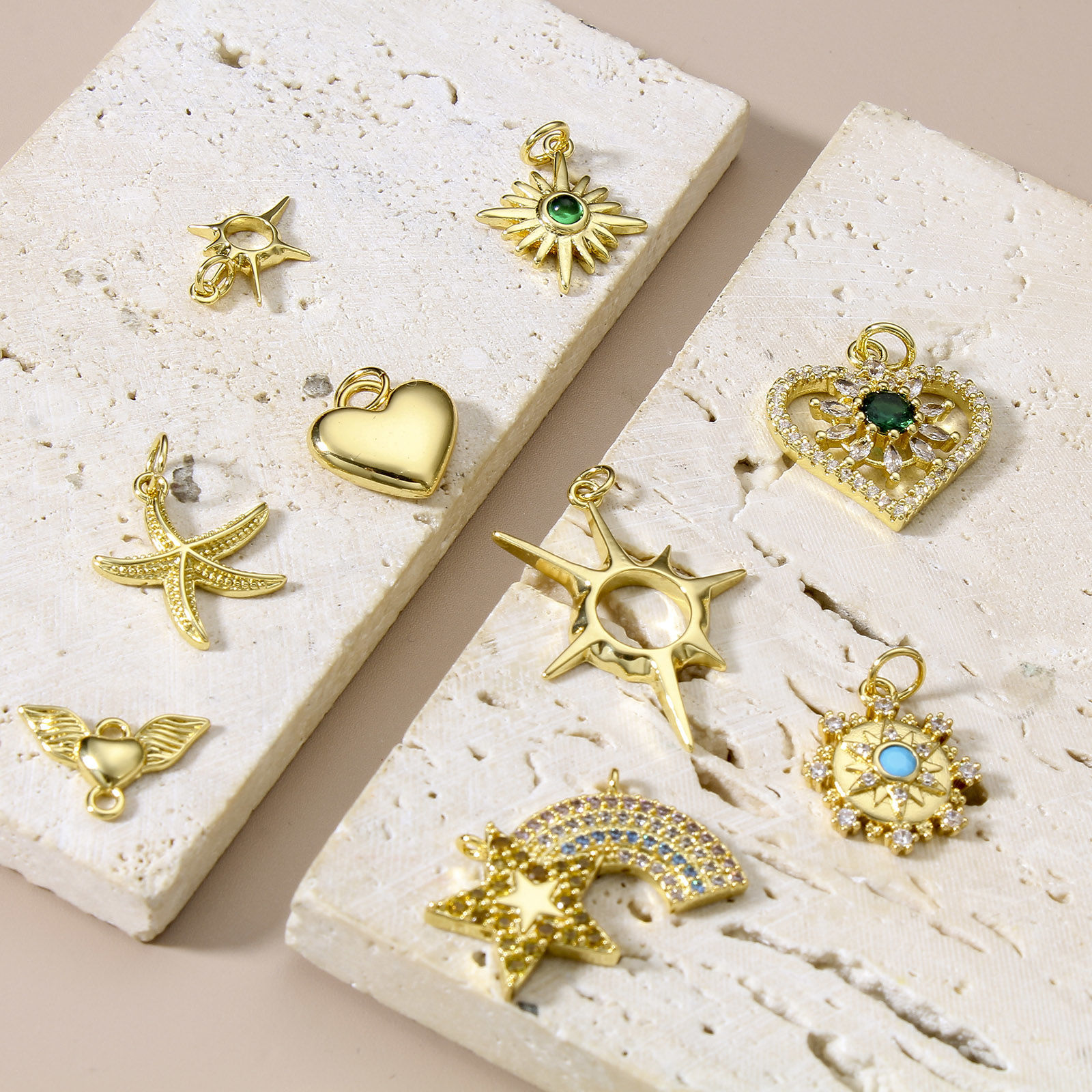 Picture of Brass Charms 18K Real Gold Plated