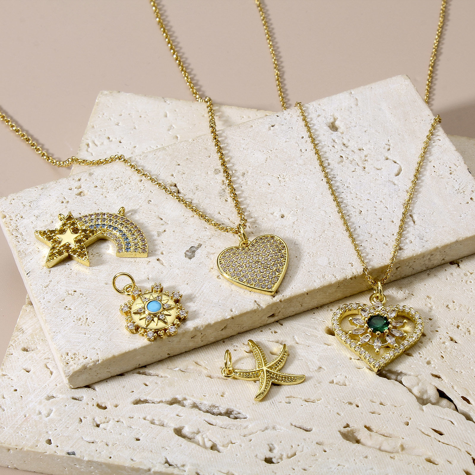 Picture of Brass Charms 18K Real Gold Plated