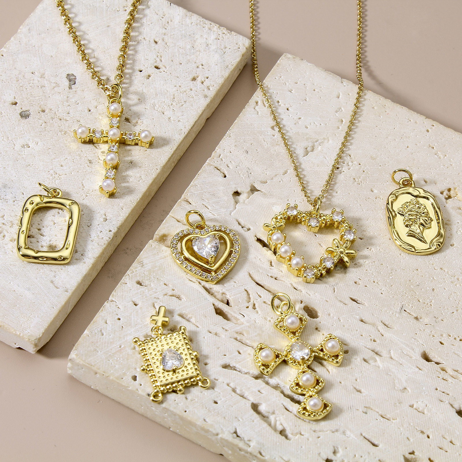 Picture of Brass Charms 18K Real Gold Plated
