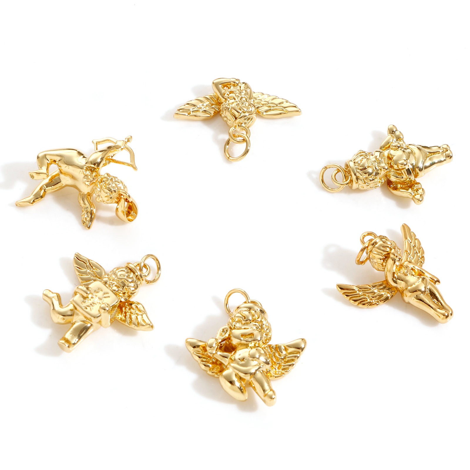 Picture of Brass Religious Charms 18K Gold Color Angel 3D