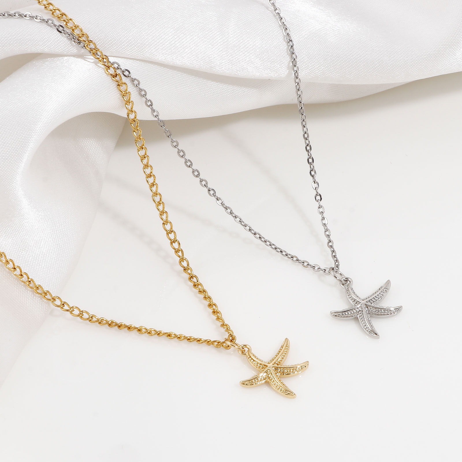 Picture of Brass Ocean Jewelry Charms Real Gold Plated Star Fish 21mm x 15mm