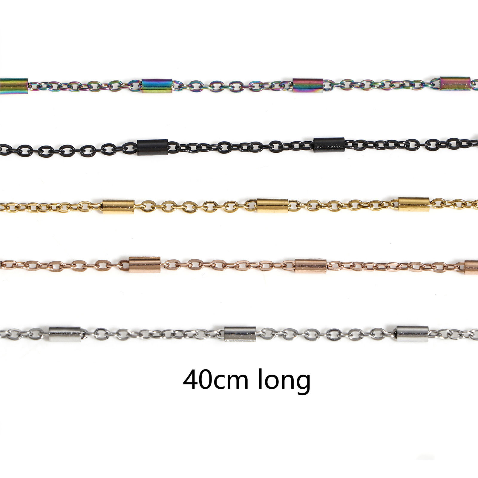 Bild von 304 Edelstahl Gliederkette Kette Halskette 40cm lang, 1 Strang