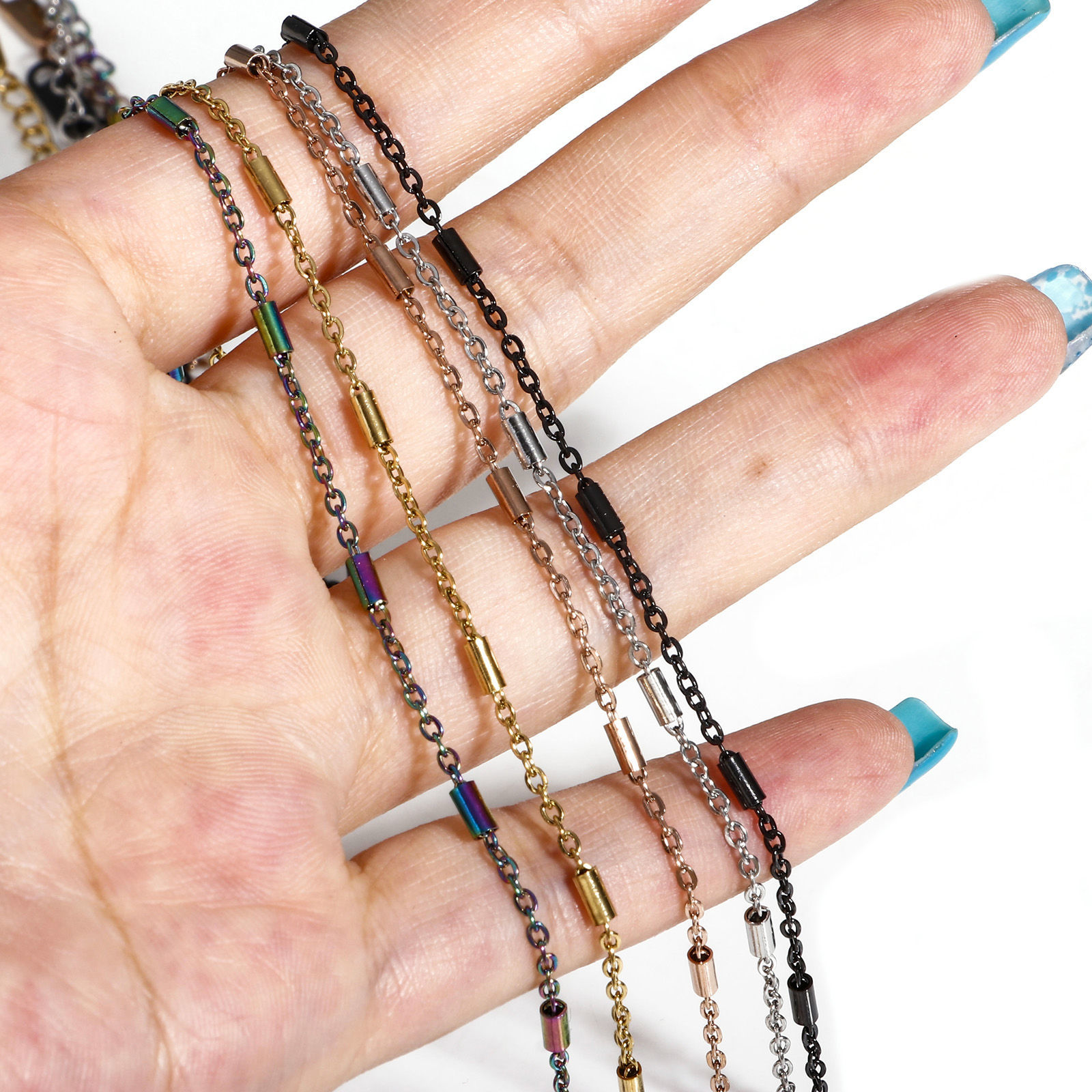 Bild von 304 Edelstahl Gliederkette Kette Halskette 40cm lang, 1 Strang