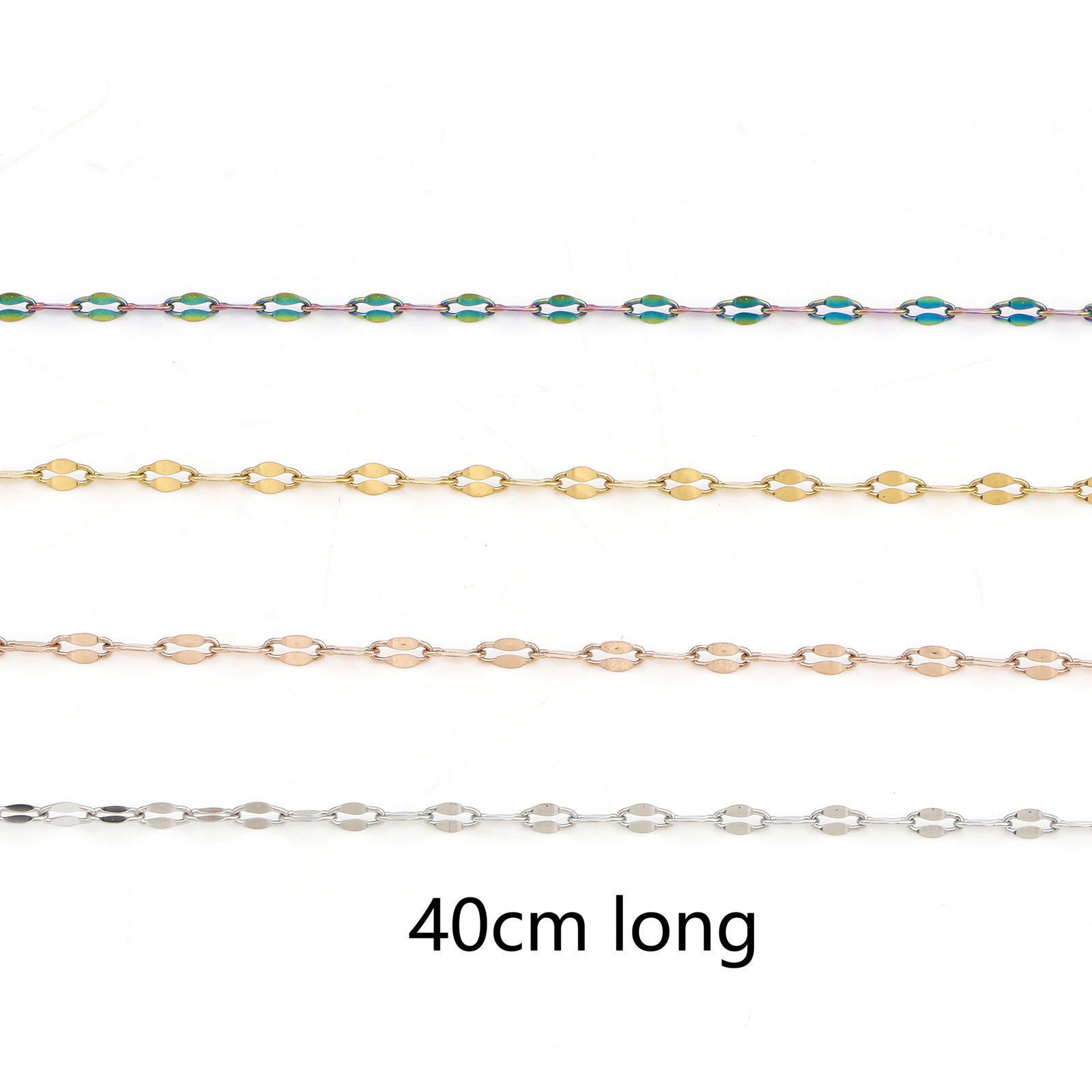 Picture of 304 Stainless Steel Lips Chain Necklace For DIY Jewelry Making 40cm(15 6/8") long